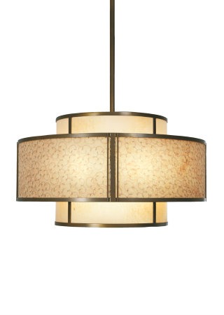 From Hammerton’s Contemporary collection, this double drum chandelier features two complementary lens materials with our premium Light Bronze finish, accented with a distressed edge motif.