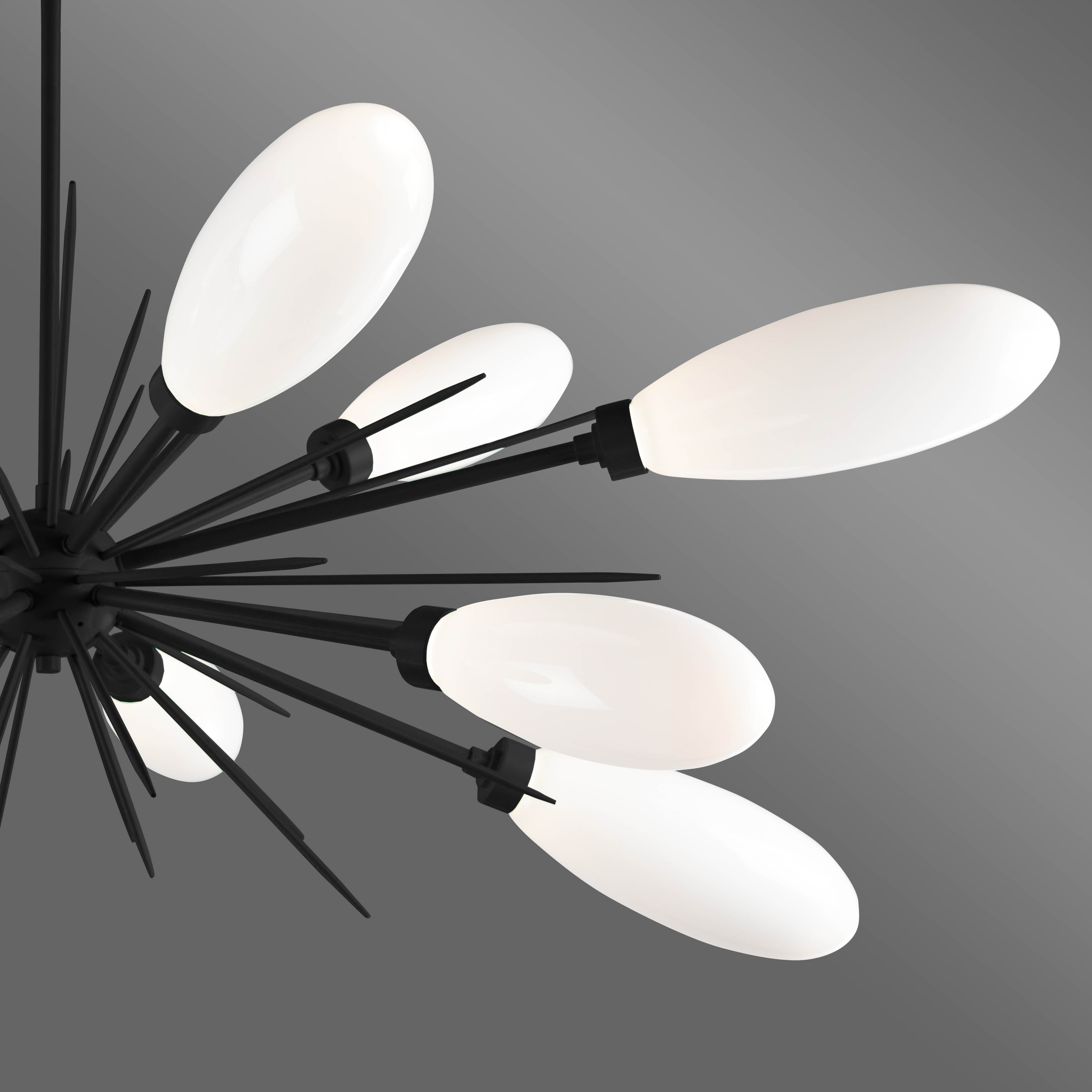 Hammerton Studio Fiori starburst chandelier with matte black finish