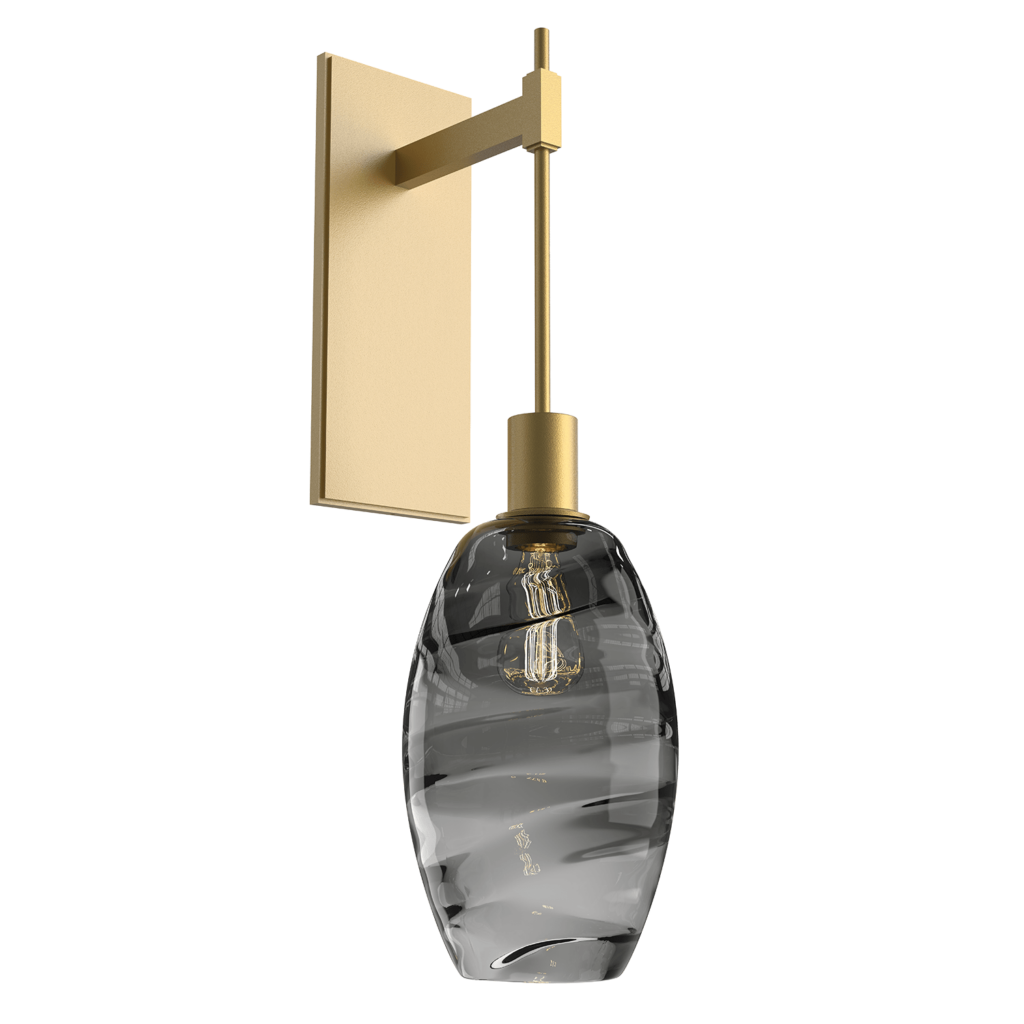 Hammerton Studio Ellisse Tempo Sconce IDB0035-24-GB-OS in Gilded Brass, Smoke Glass