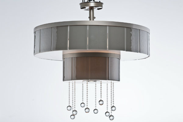 The opacity of the drums on this fixture provides a direct source of light rather than a diffused effect.