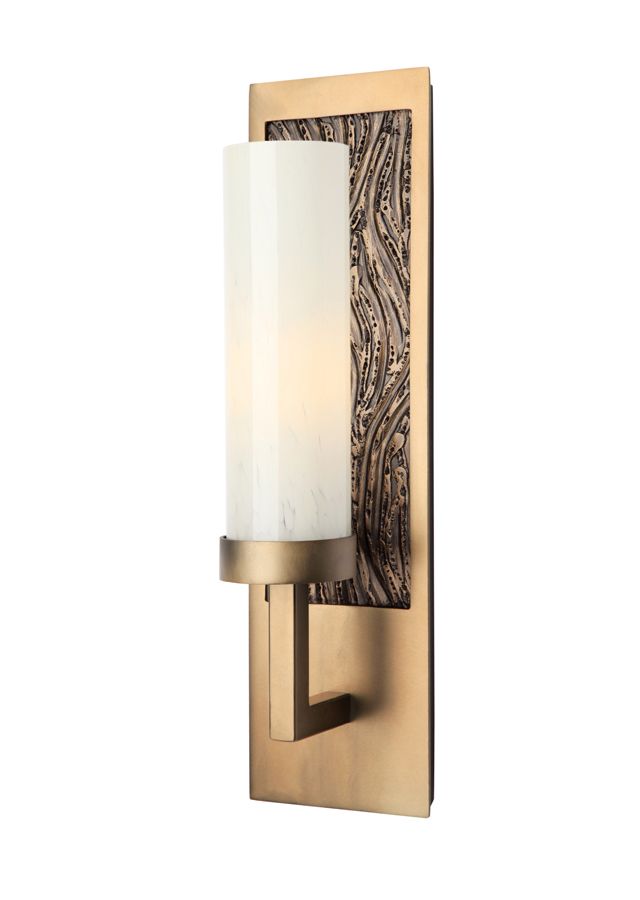 ID2155 sconce with heavy sage organic motif.