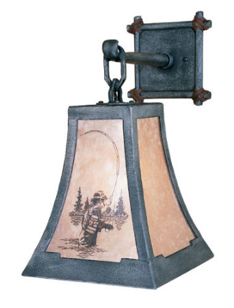 Fishing motif on a sconce 