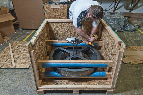 Fixture being crated