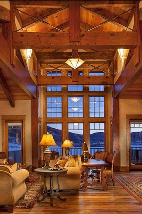 Vaulted Ceiling Mountain Home & Light
