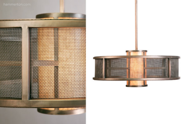  contemporary chandelier layers a dark mica diffuser with fine mesh
