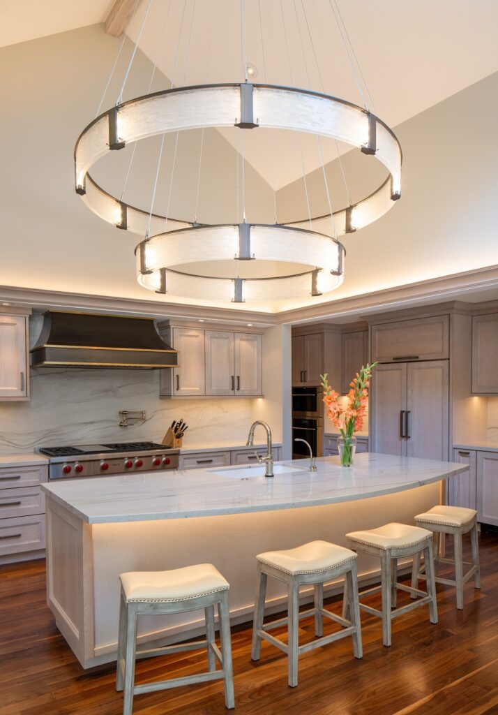 large open ceilings deserve large chandeliers like this 2-tier ring chandelier from the Parallel collection by Hammerton Studio