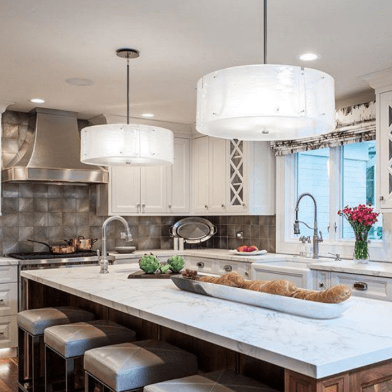 kitchen island drum pendants