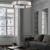 Hammerton Studio Parallel Ring Chandelier in Frosted Glass – living room context