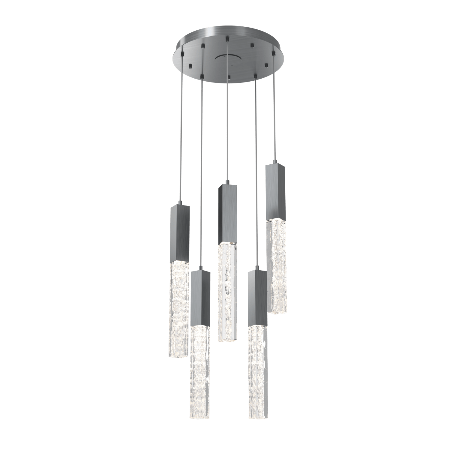 CHB0060-05-GM-GC-Hammerton-Studio-Axis-5-Light-Pendant-Chandelier-with-Gunmetal-finish-and-clear-cast-glass-and-LED-lamping