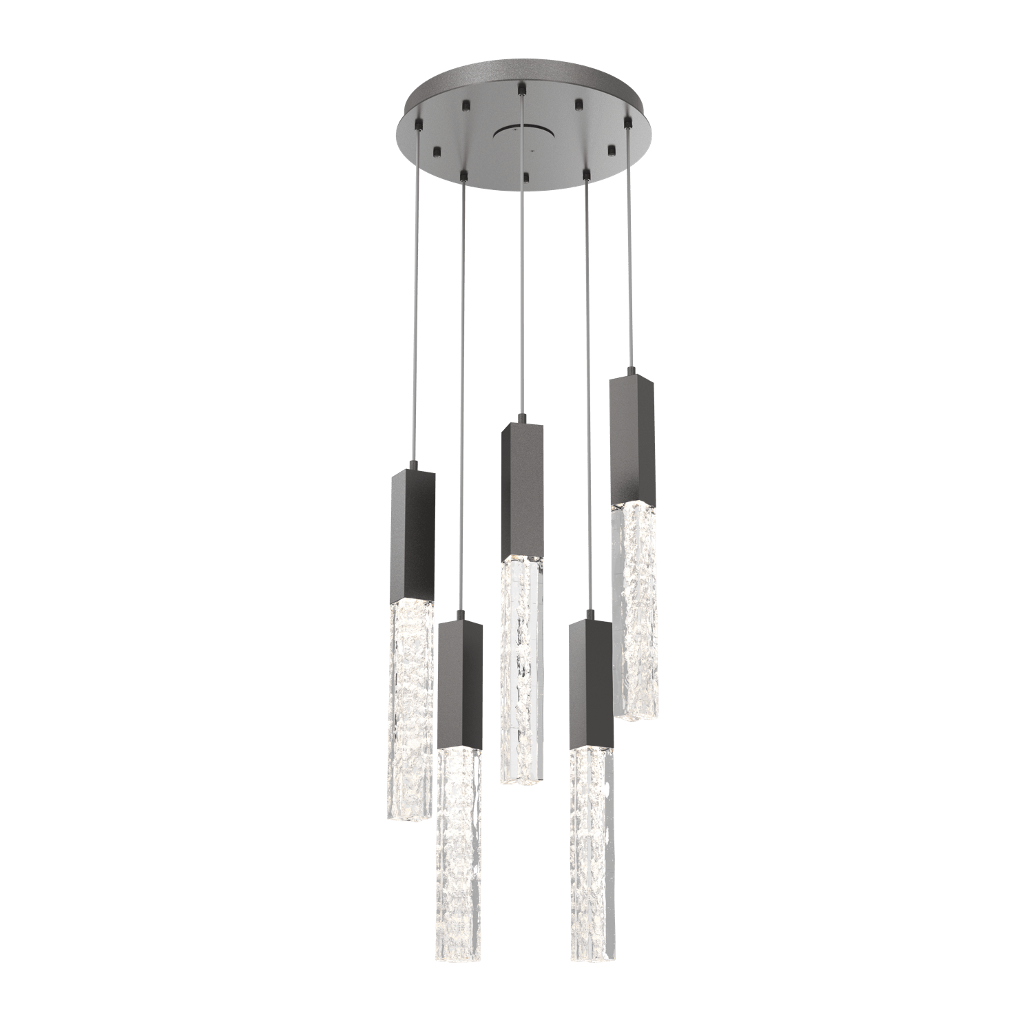 CHB0060-05-GP-GC-Hammerton-Studio-Axis-5-Light-Pendant-Chandelier-with-Graphite-finish-and-clear-cast-glass-and-LED-lamping