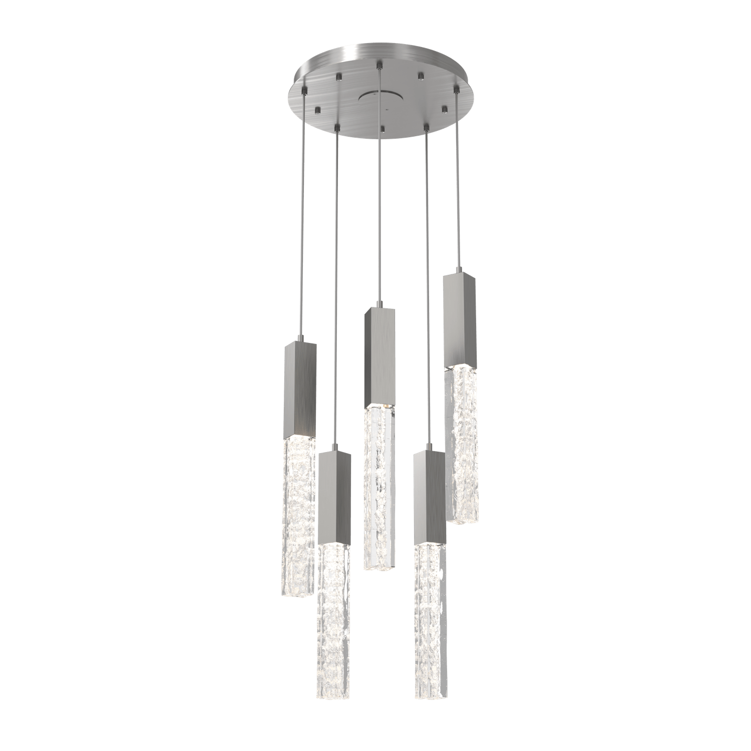 CHB0060-05-SN-GC-Hammerton-Studio-Axis-5-Light-Pendant-Chandelier-with-Satin-Nickel-finish-and-clear-cast-glass-and-LED-lamping