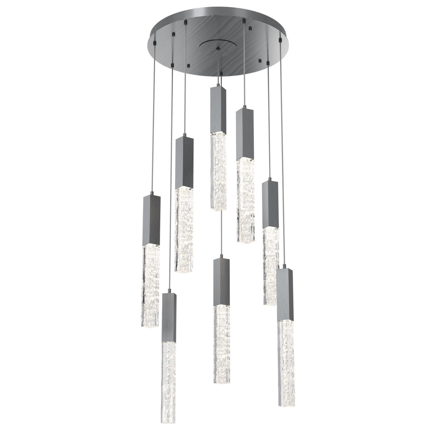 CHB0060-08-GM-GC-Hammerton-Studio-Axis-8-Light-Pendant-Chandelier-with-Gunmetal-finish-and-clear-cast-glass-and-LED-lamping