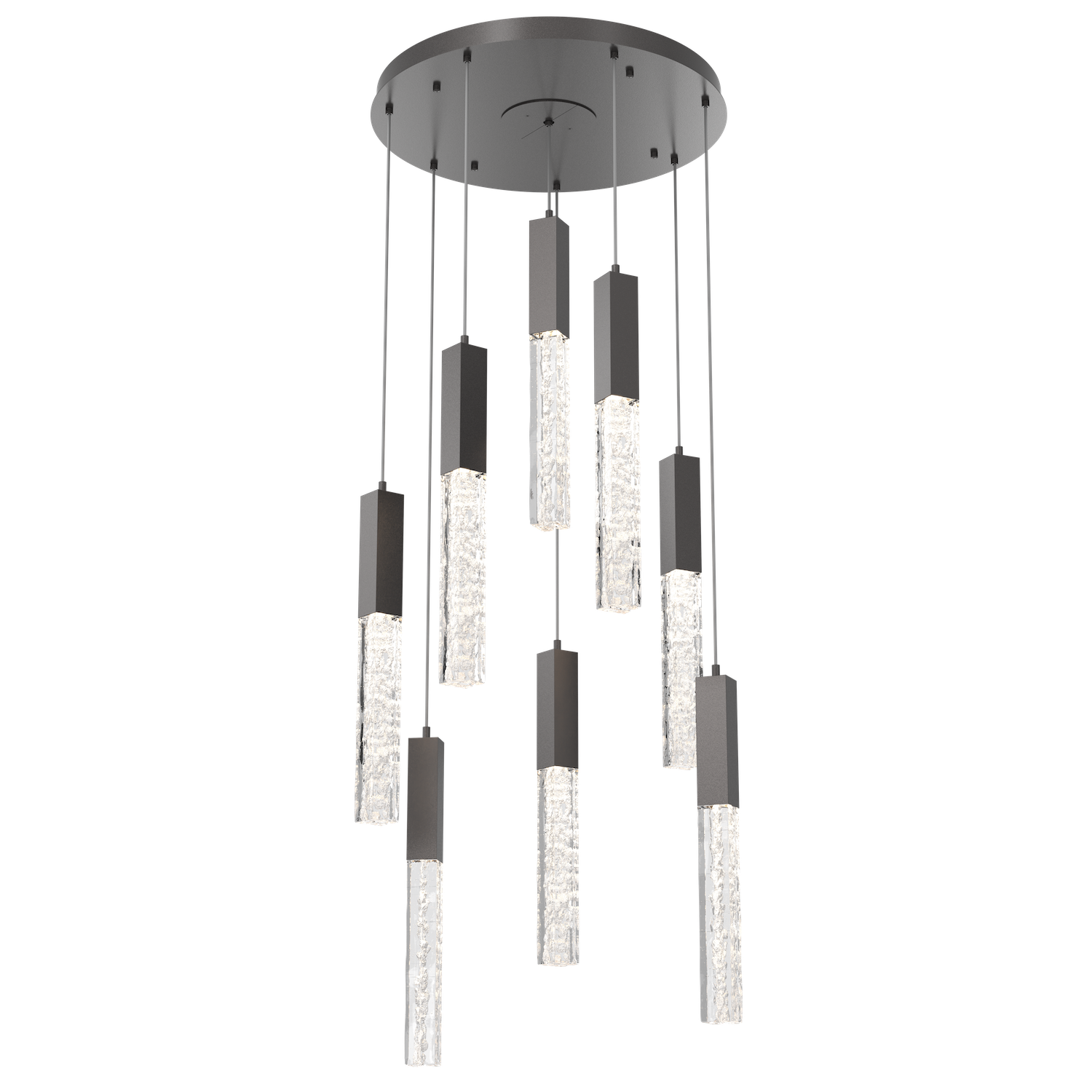 CHB0060-08-GP-GC-Hammerton-Studio-Axis-8-Light-Pendant-Chandelier-with-Graphite-finish-and-clear-cast-glass-and-LED-lamping