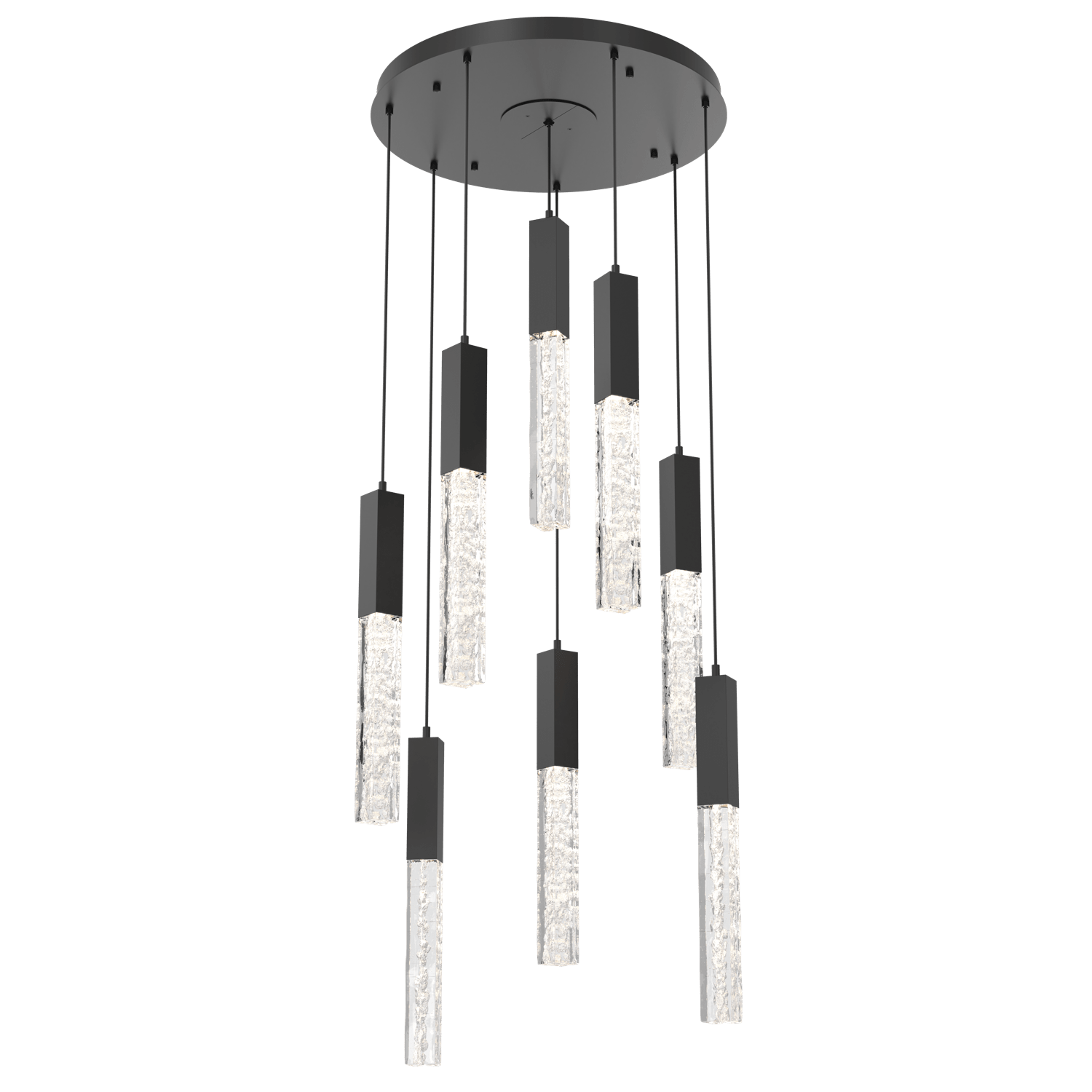 CHB0060-08-MB-GC-Hammerton-Studio-Axis-8-Light-Pendant-Chandelier-with-Matte-Black-finish-and-clear-cast-glass-and-LED-lamping