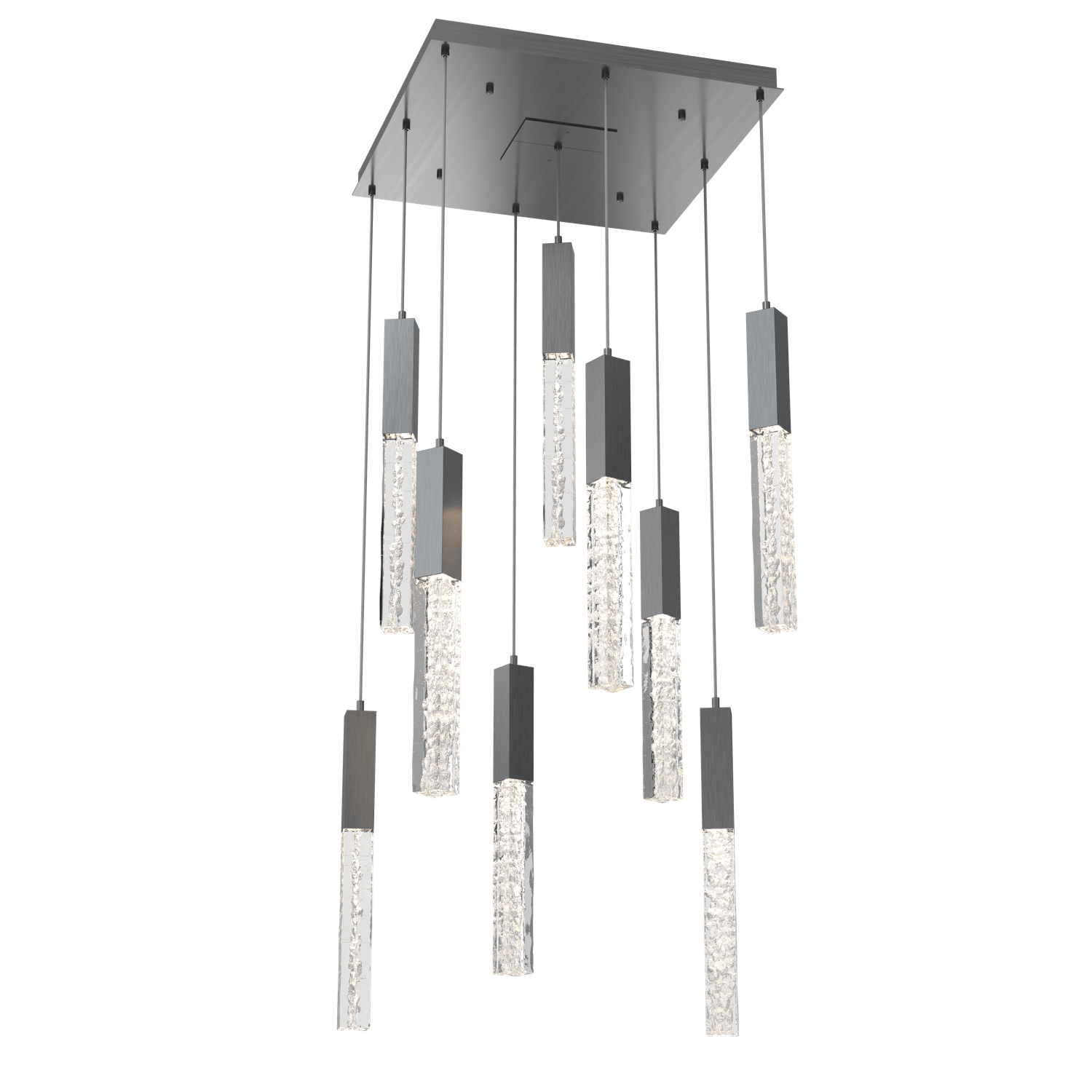 CHB0060-09-GM-GC-Hammerton-Studio-Axis-9-Light-Pendant-Chandelier-with-Gunmetal-finish-and-clear-cast-glass-and-LED-lamping
