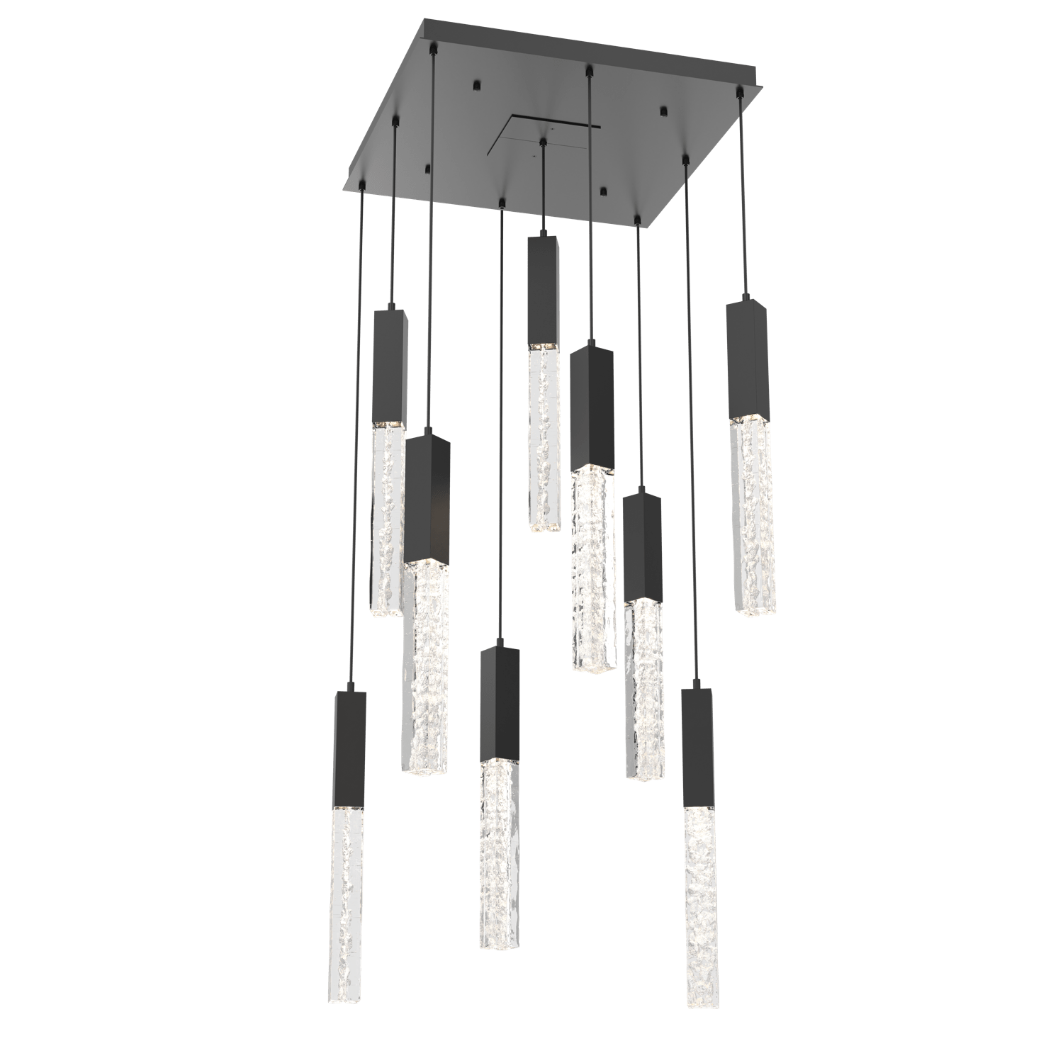 CHB0060-09-MB-GC-Hammerton-Studio-Axis-9-Light-Pendant-Chandelier-with-Matte-Black-finish-and-clear-cast-glass-and-LED-lamping