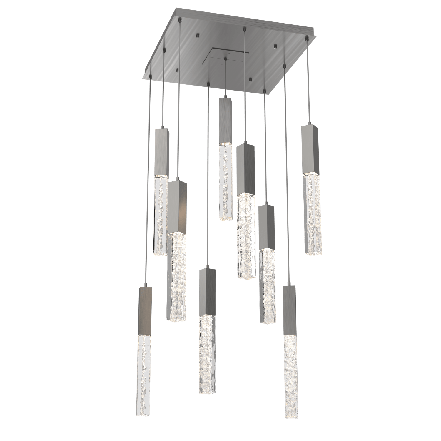 CHB0060-09-SN-GC-Hammerton-Studio-Axis-9-Light-Pendant-Chandelier-with-Satin-Nickel-finish-and-clear-cast-glass-and-LED-lamping
