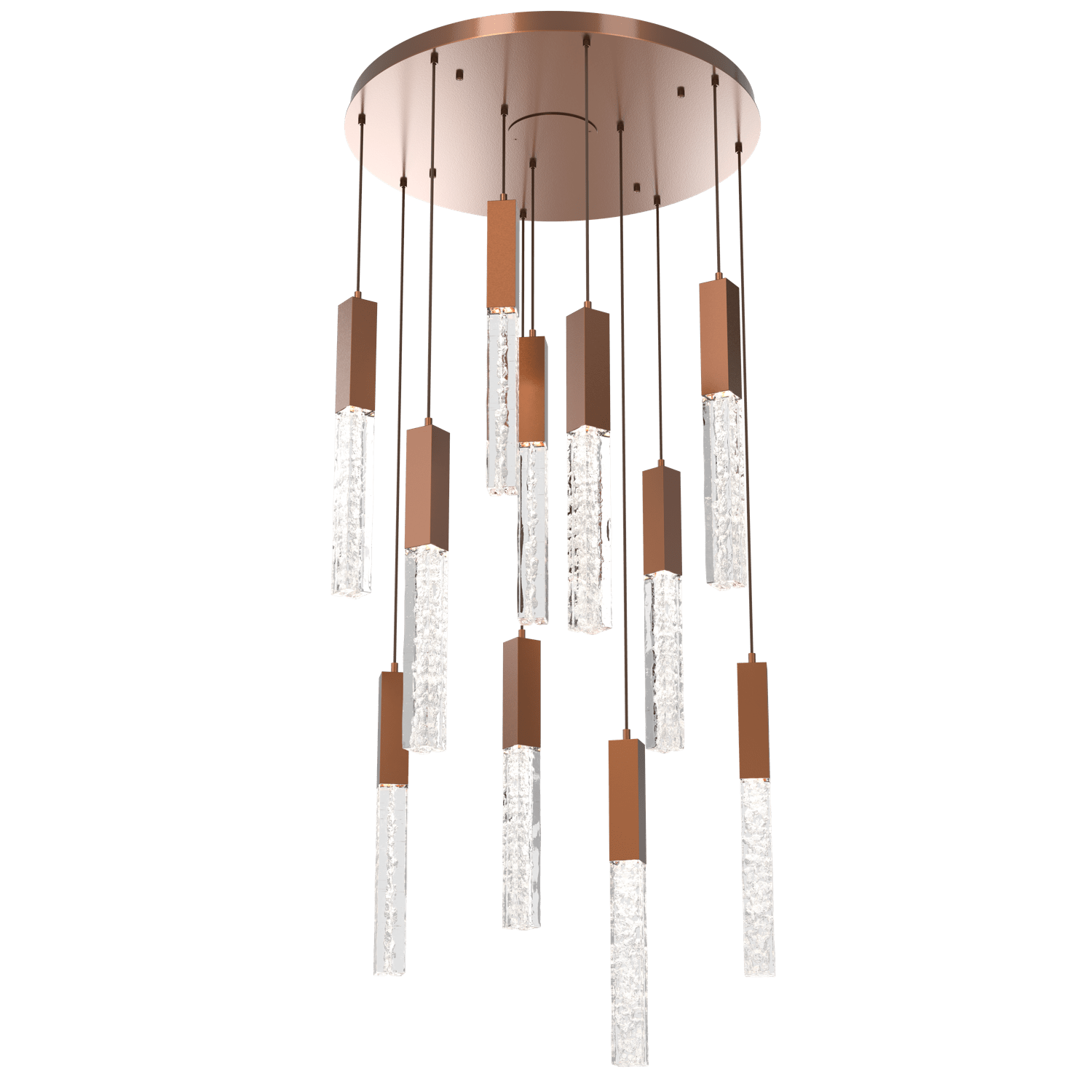 CHB0060-11-BB-GC-Hammerton-Studio-Axis-11-Light-Pendant-Chandelier-with-Burnished-Bronze-finish-and-clear-cast-glass-and-LED-lamping