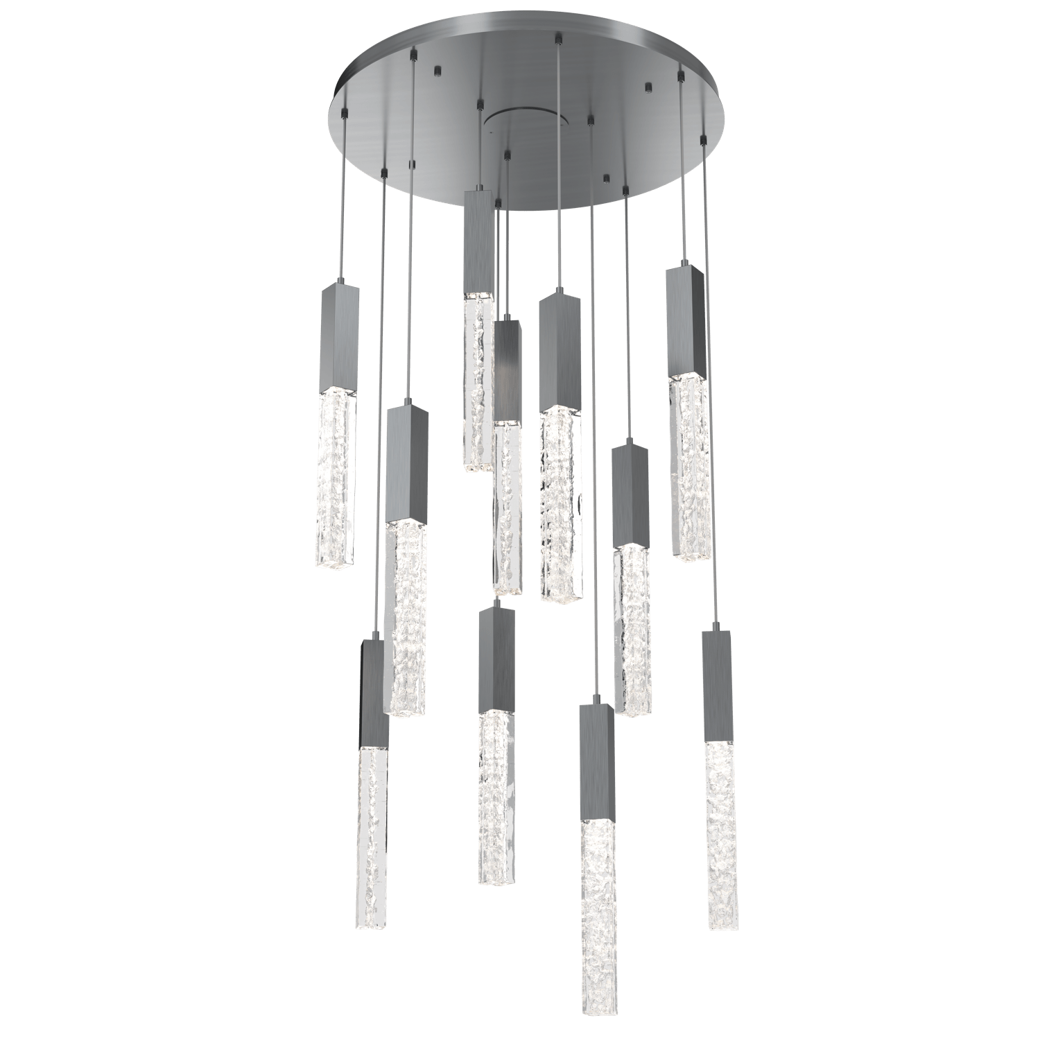 CHB0060-11-GM-GC-Hammerton-Studio-Axis-11-Light-Pendant-Chandelier-with-Gunmetal-finish-and-clear-cast-glass-and-LED-lamping