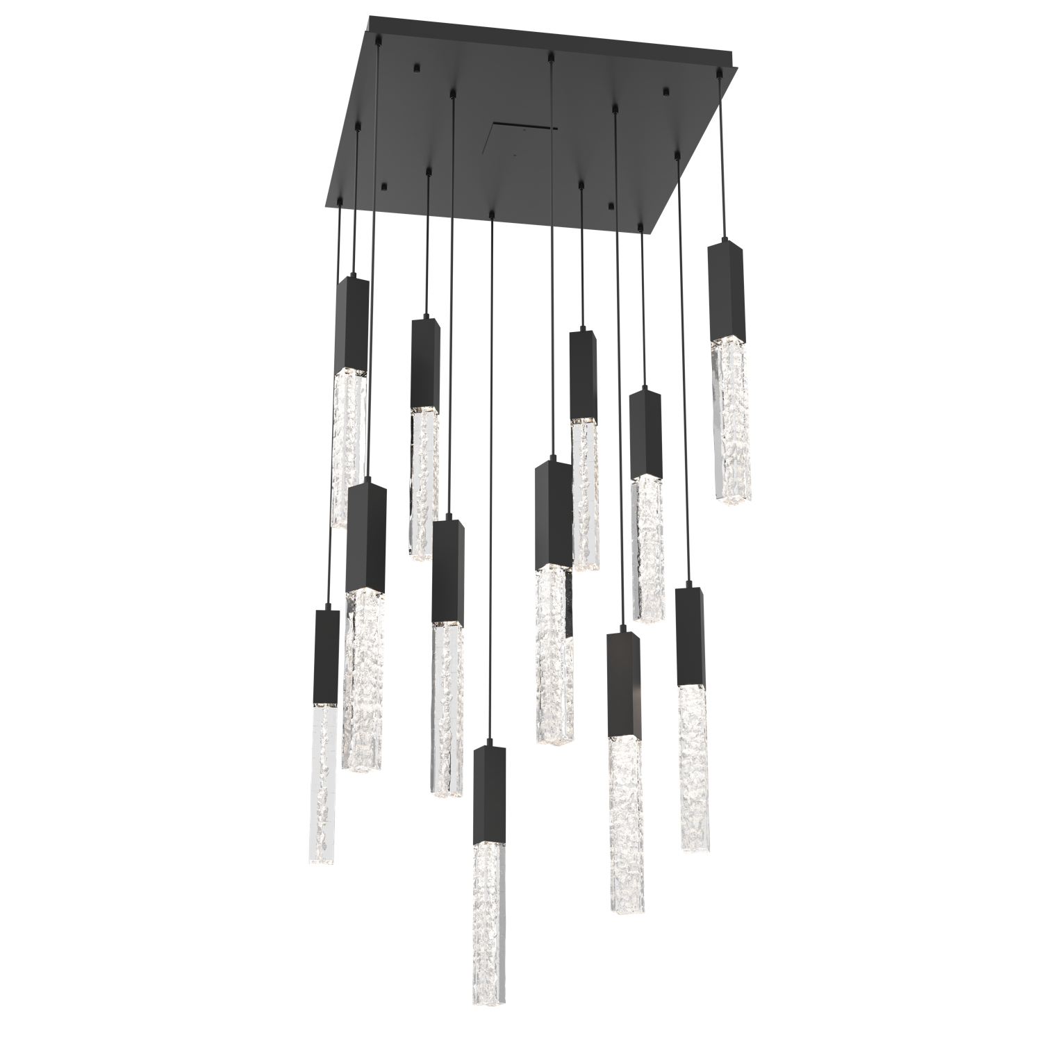 CHB0060-12-MB-GC-Hammerton-Studio-Axis-12-Light-Pendant-Chandelier-with-Matte-Black-finish-and-clear-cast-glass-and-LED-lamping