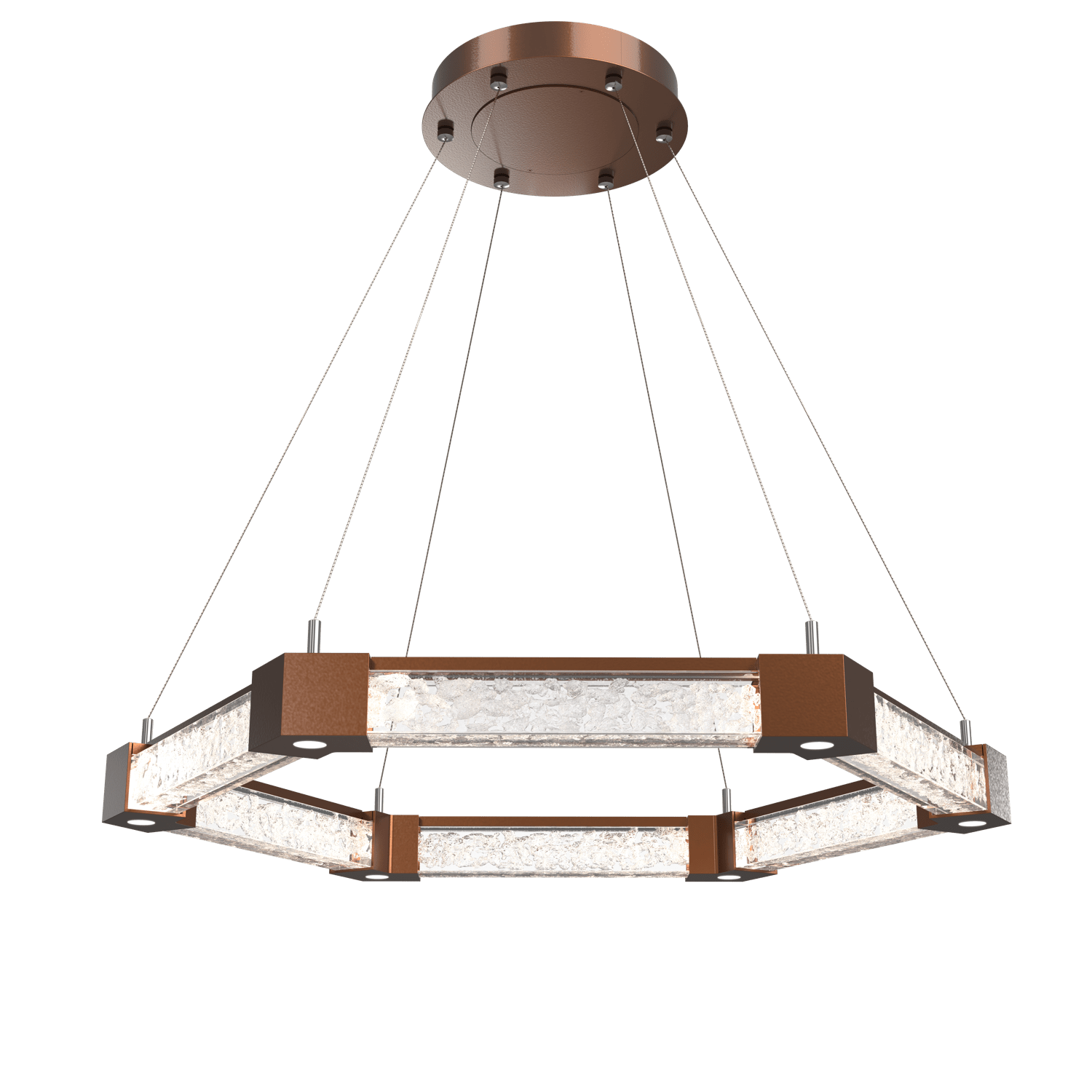 CHB0060-35-BB-GC-Hammerton-Studio-Axis-Hexagonal-Ring-Chandelier-with-Burnished-Bronze-finish-and-clear-cast-glass-and-LED-lamping