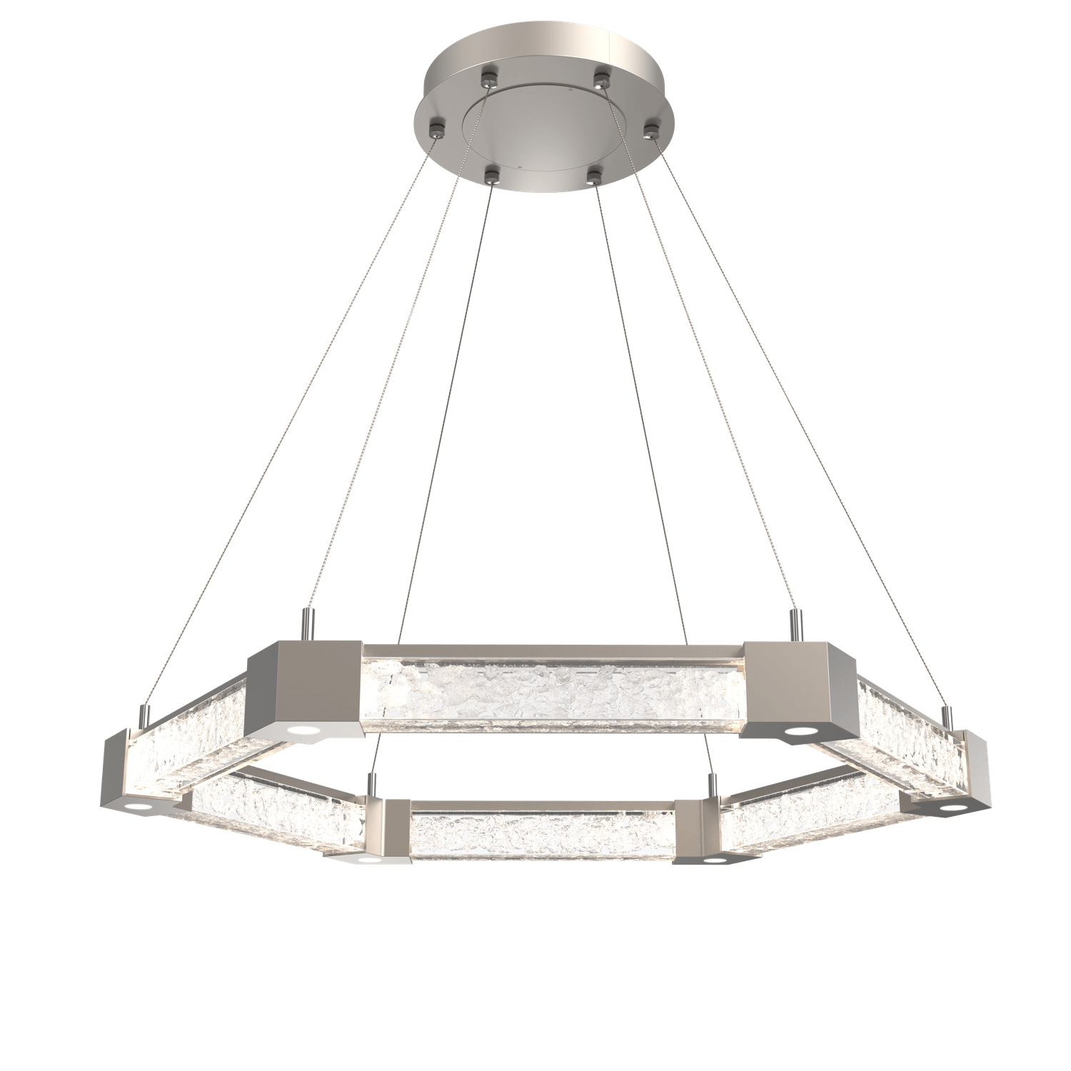 CHB0060-35-BS-GC-Hammerton-Studio-Axis-Hexagonal-Ring-Chandelier-with-Metallic-Beige-Silver-finish-and-clear-cast-glass-and-LED-lamping