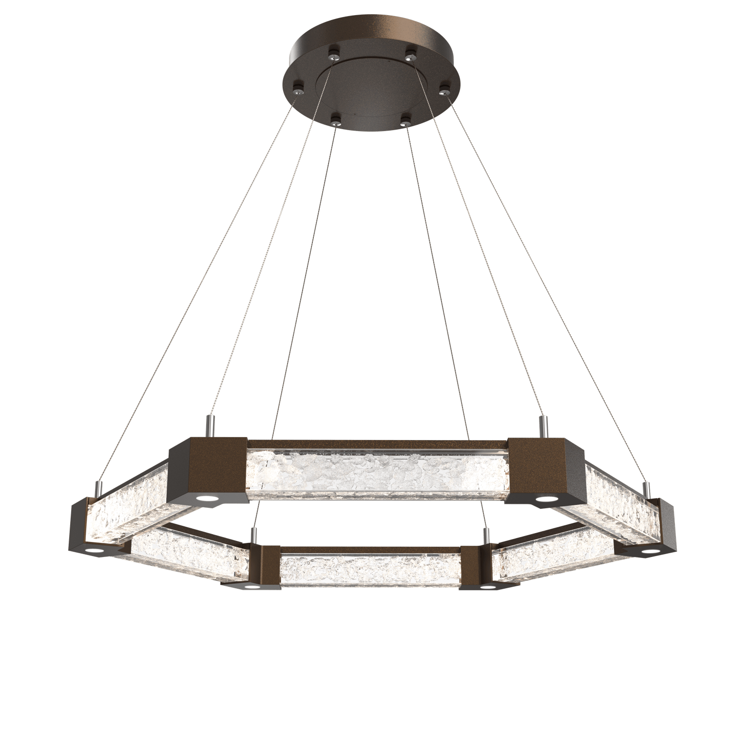 CHB0060-35-FB-GC-Hammerton-Studio-Axis-Hexagonal-Ring-Chandelier-with-Flat-Bronze-finish-and-clear-cast-glass-and-LED-lamping
