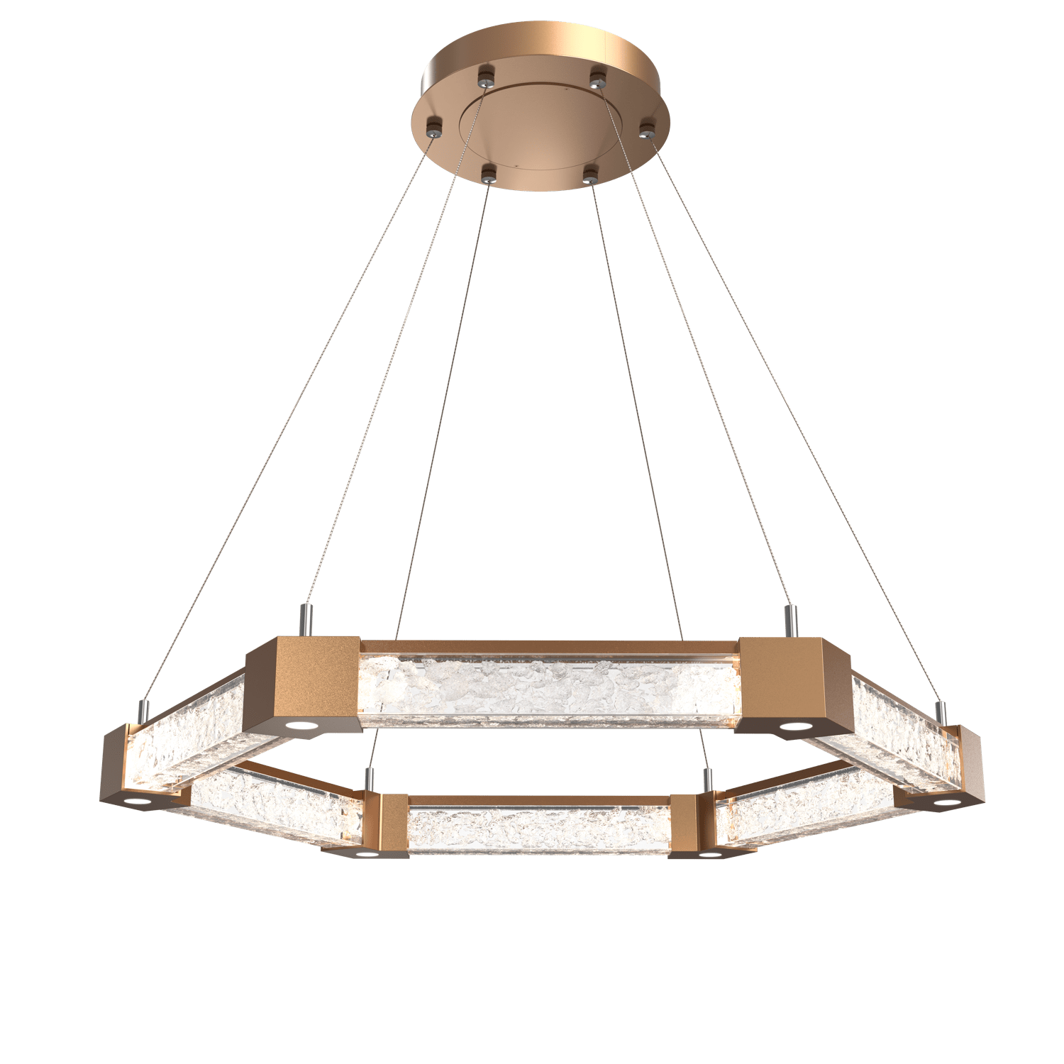CHB0060-35-NB-GC-Hammerton-Studio-Axis-Hexagonal-Ring-Chandelier-with-Novel-Brass-finish-and-clear-cast-glass-and-LED-lamping