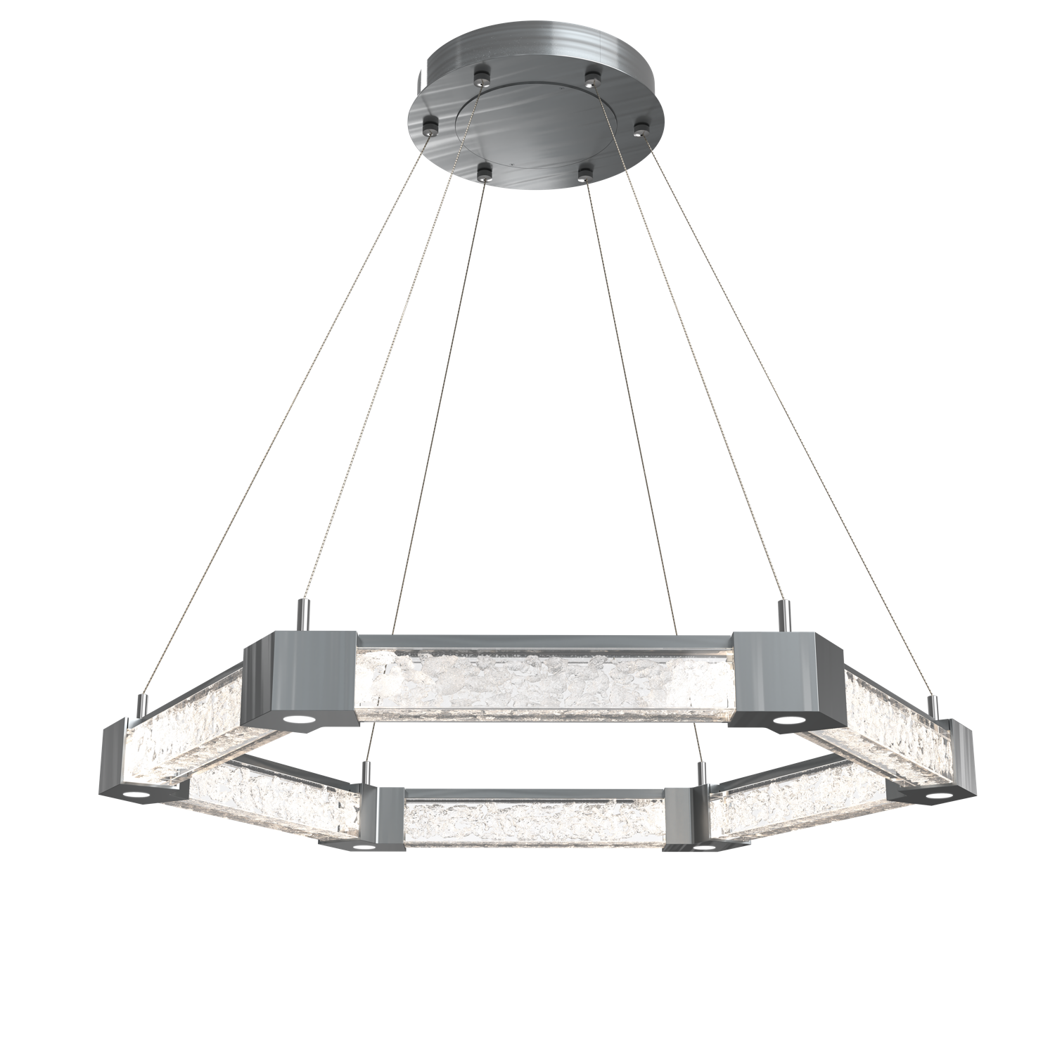 CHB0060-35-SN-GC-Hammerton-Studio-Axis-Hexagonal-Ring-Chandelier-with-Satin-Nickel-finish-and-clear-cast-glass-and-LED-lamping