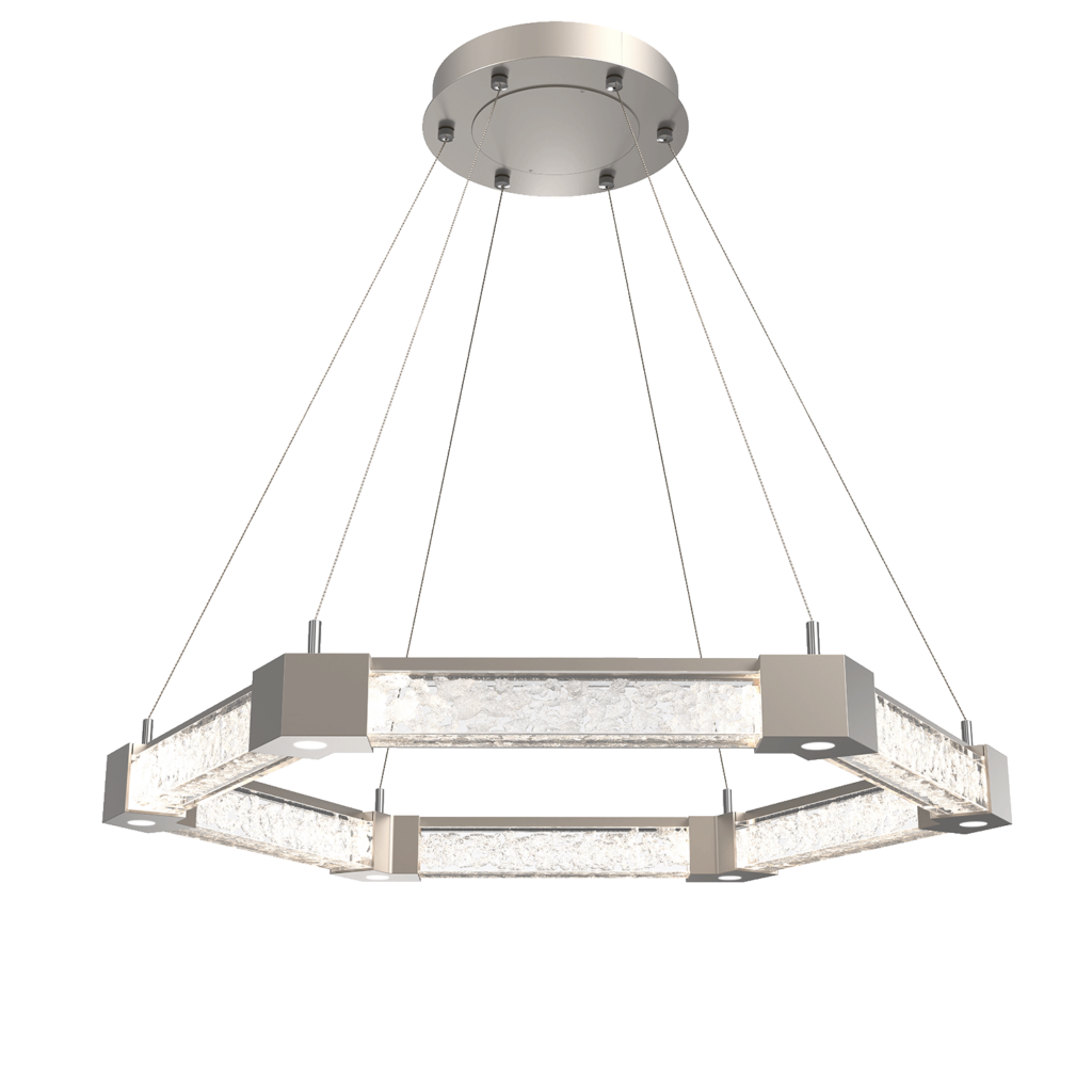 Hammerton Studio Axis Hexagonal Modern Chandelier CHB0060-35-BS in Beige Silver