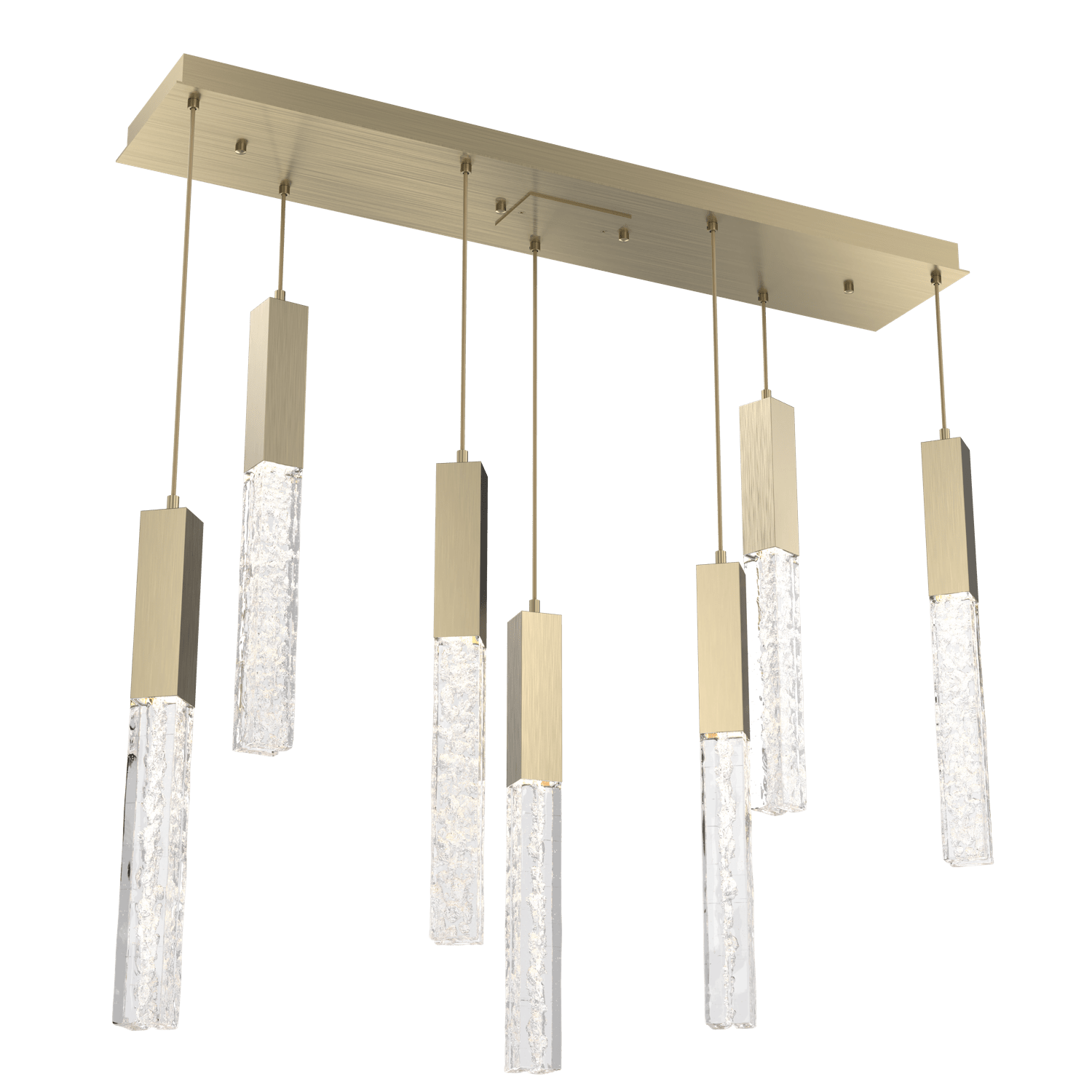 PLB0060-07-HB-GC-Hammerton-Studio-Axis-7-Light-Linear-Pendant-Chandelier-with-Heritage-Brass-finish-and-clear-cast-glass-and-LED-lamping