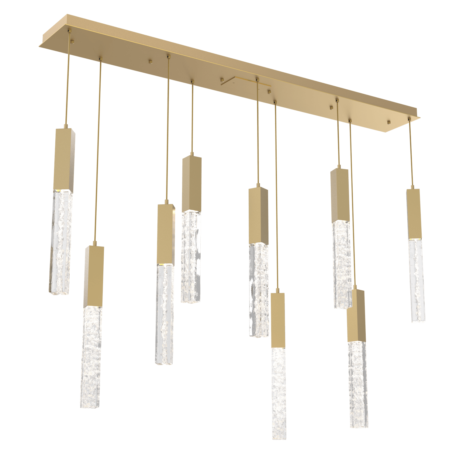PLB0060-09-GB-GC-Hammerton-Studio-Axis-9-Light-Linear-Pendant-Chandelier-with-Gilded-Brass-finish-and-clear-cast-glass-and-LED-lamping
