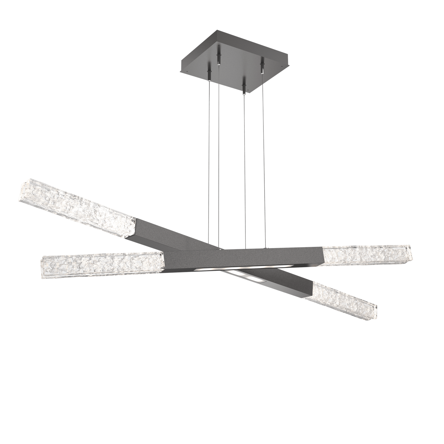 PLB0060-2T-GP-GC-Hammerton-Studio-Axis-Moda-Double-Linear-Chandelier-with-Graphite-finish-and-clear-cast-glass-and-LED-lamping