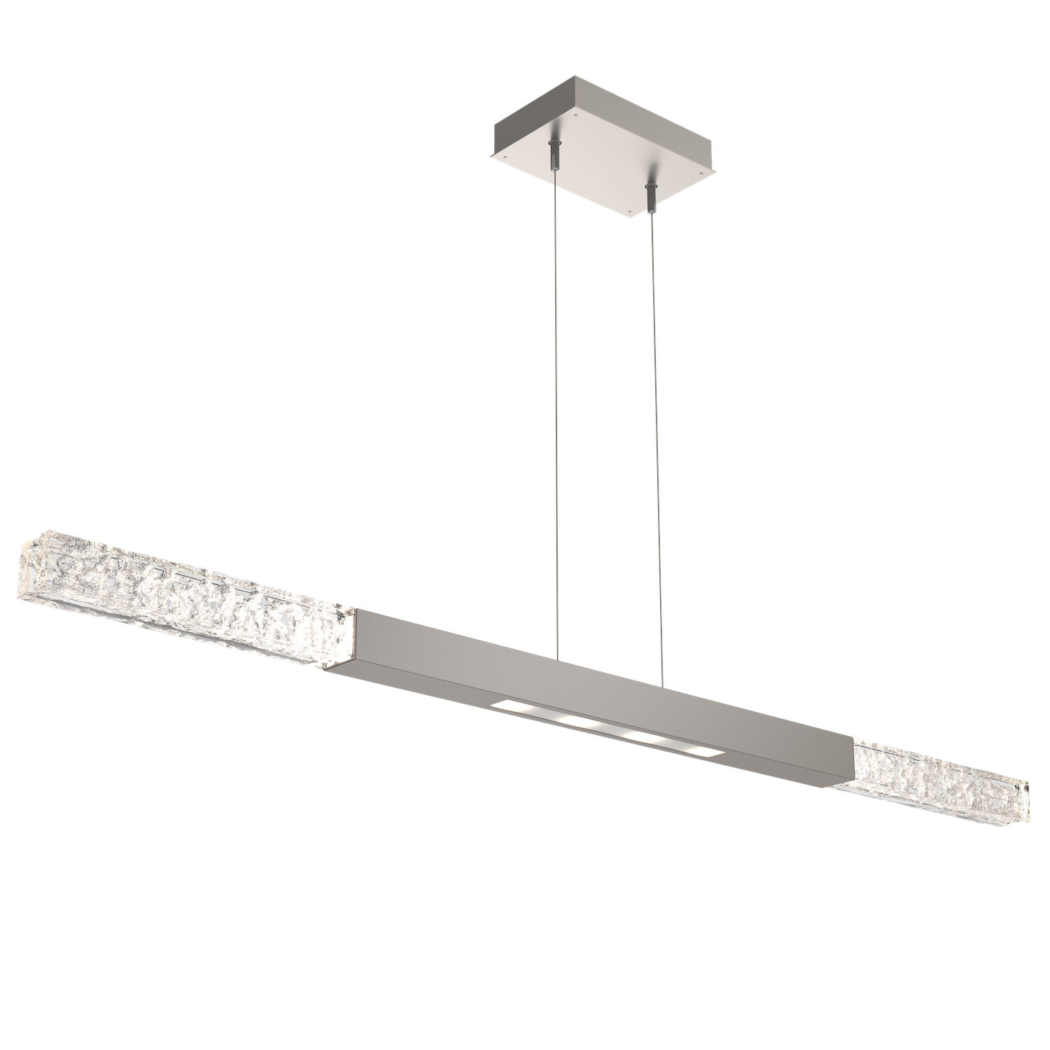 PLB0060-48-BS-GC-Hammerton-Studio-Axis-Moda-Single-48-inch-Linear-Chandelier-with-Metallic-Beige-Silver-finish-and-clear-cast-glass-and-LED-lamping
