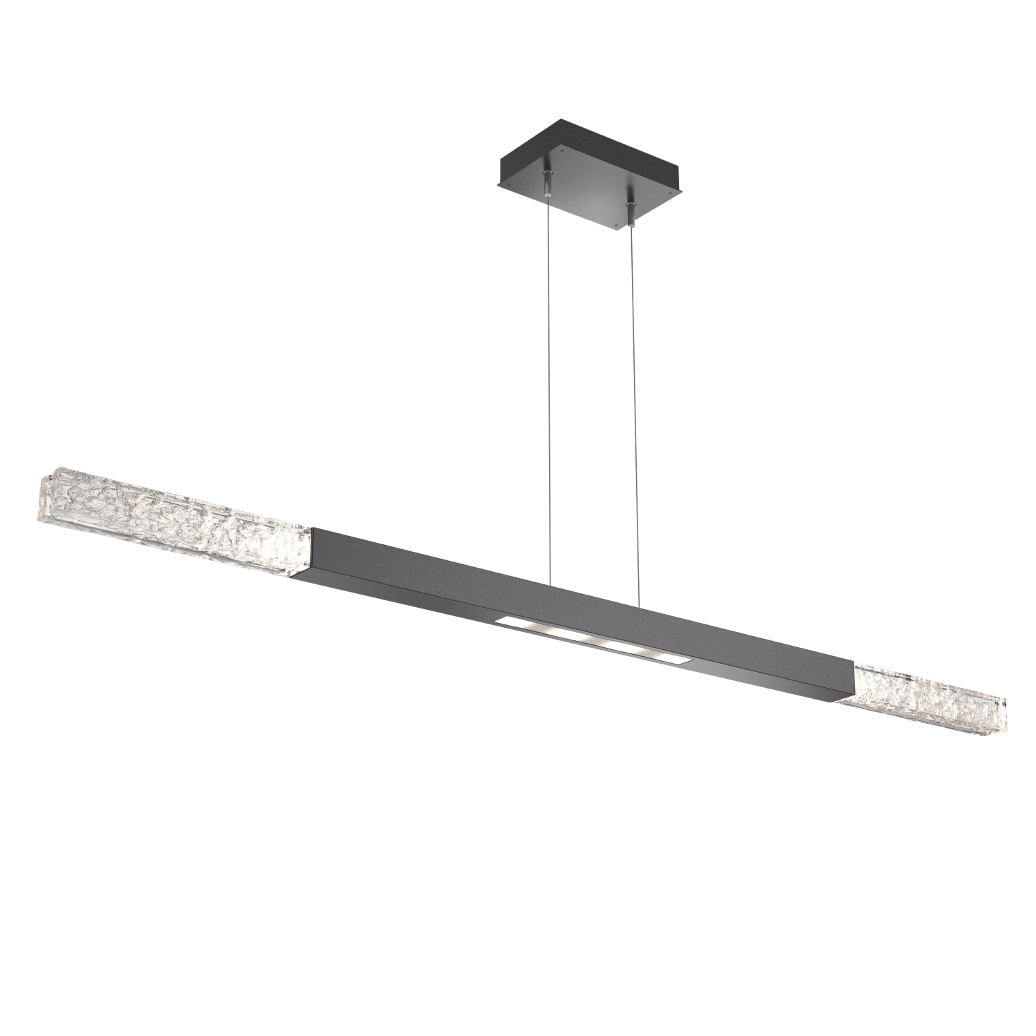 PLB0060-62-GP-GC-Hammerton-Studio-Axis-Moda-Single-62-inch-Linear-Chandelier-with-Graphite-finish-and-clear-cast-glass-and-LED-lamping