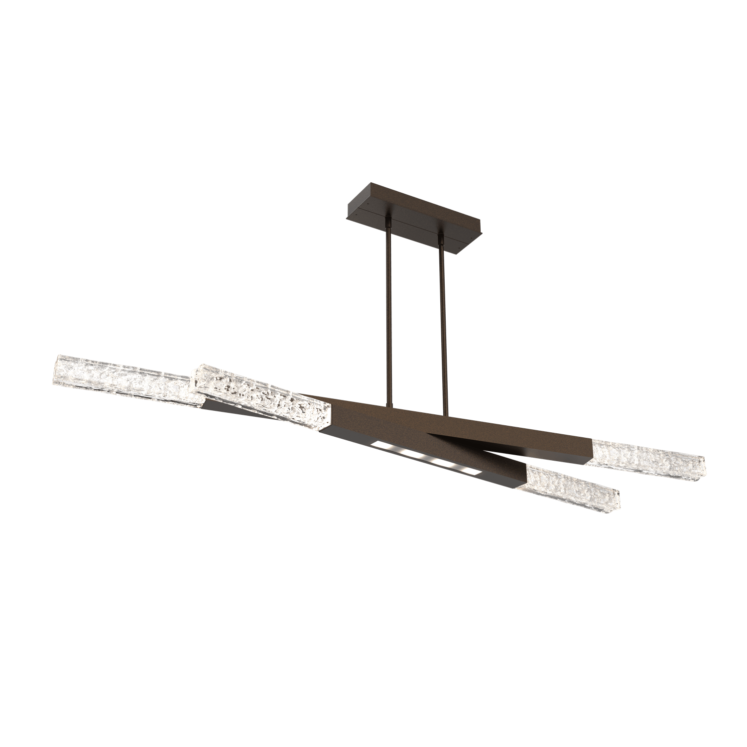 PLB0060-64-FB-GC-Hammerton-Studio-Axis-Pivot-64-inch-Linear-Chandelier-with-Flat-Bronze-finish-and-clear-cast-glass-and-LED-lamping