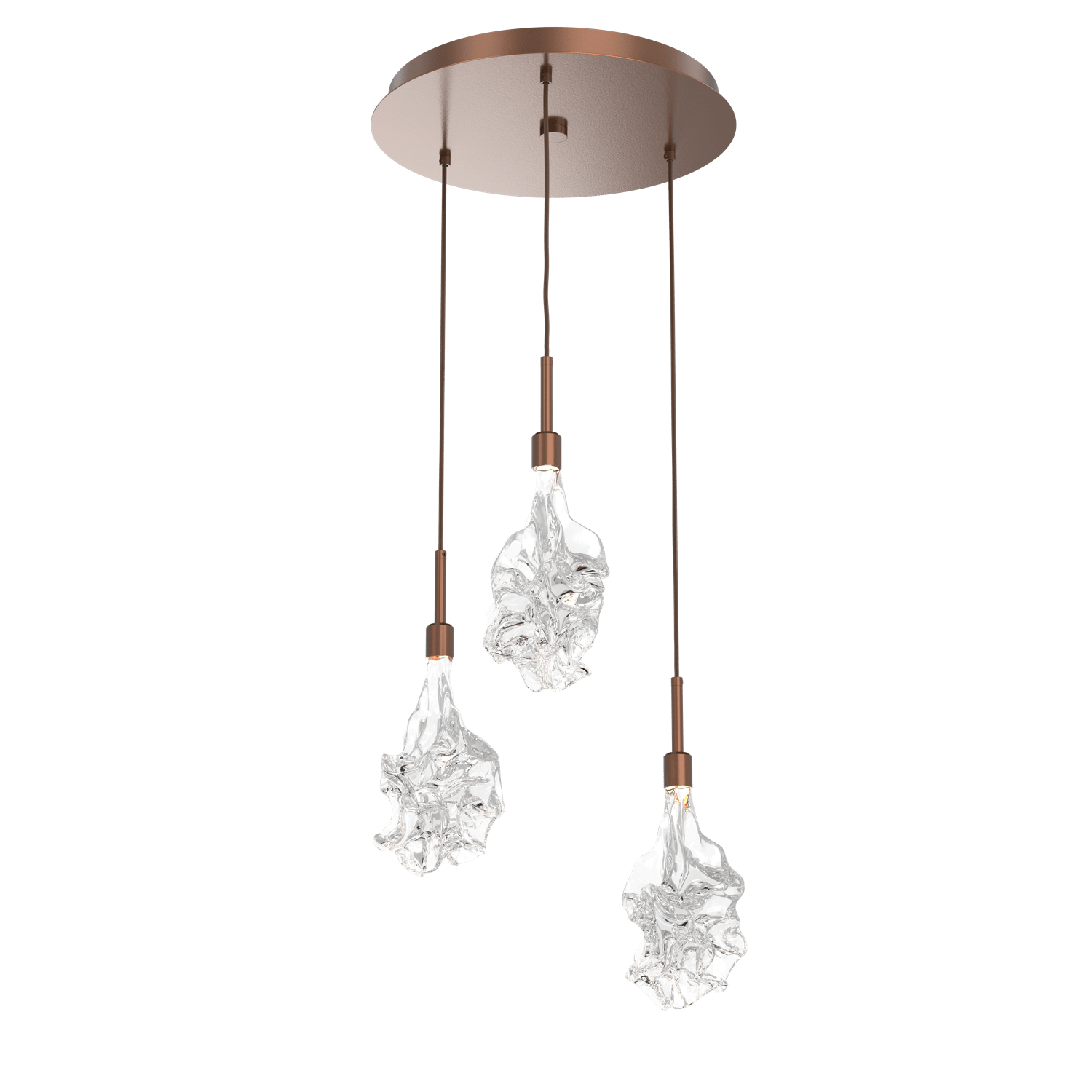 CHB0059-03-BB-Hammerton-Studio-Blossom-3-light-round-pendant-chandelier-with-burnished-bronze-finish-and-clear-handblown-crystal-glass-shades-and-LED-lamping