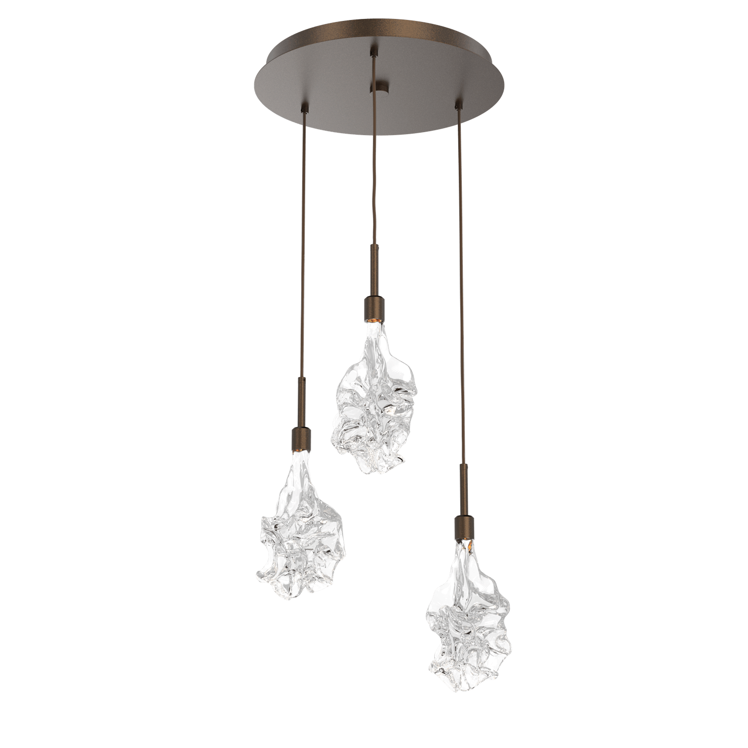 CHB0059-03-FB-Hammerton-Studio-Blossom-3-light-round-pendant-chandelier-with-flat-bronze-finish-and-clear-handblown-crystal-glass-shades-and-LED-lamping