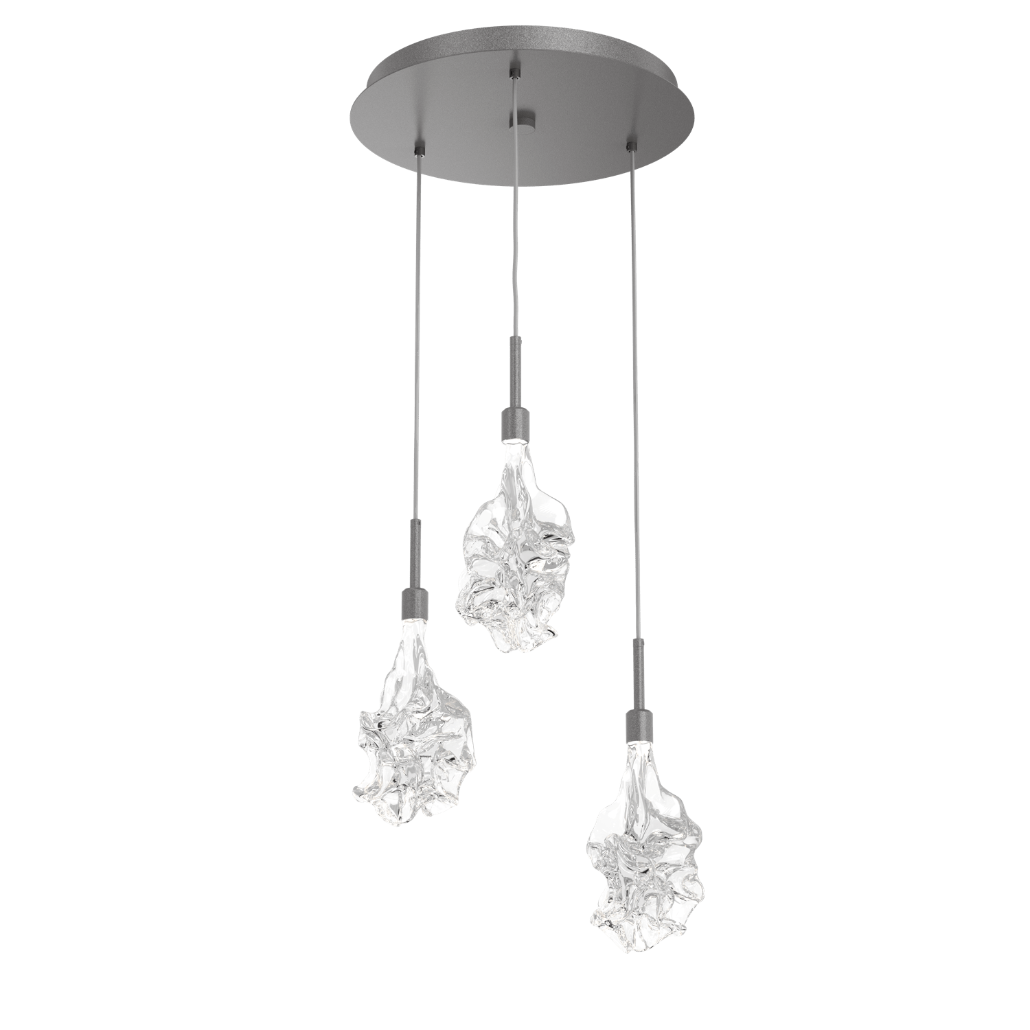 CHB0059-03-GP-Hammerton-Studio-Blossom-3-light-round-pendant-chandelier-with-graphite-finish-and-clear-handblown-crystal-glass-shades-and-LED-lamping