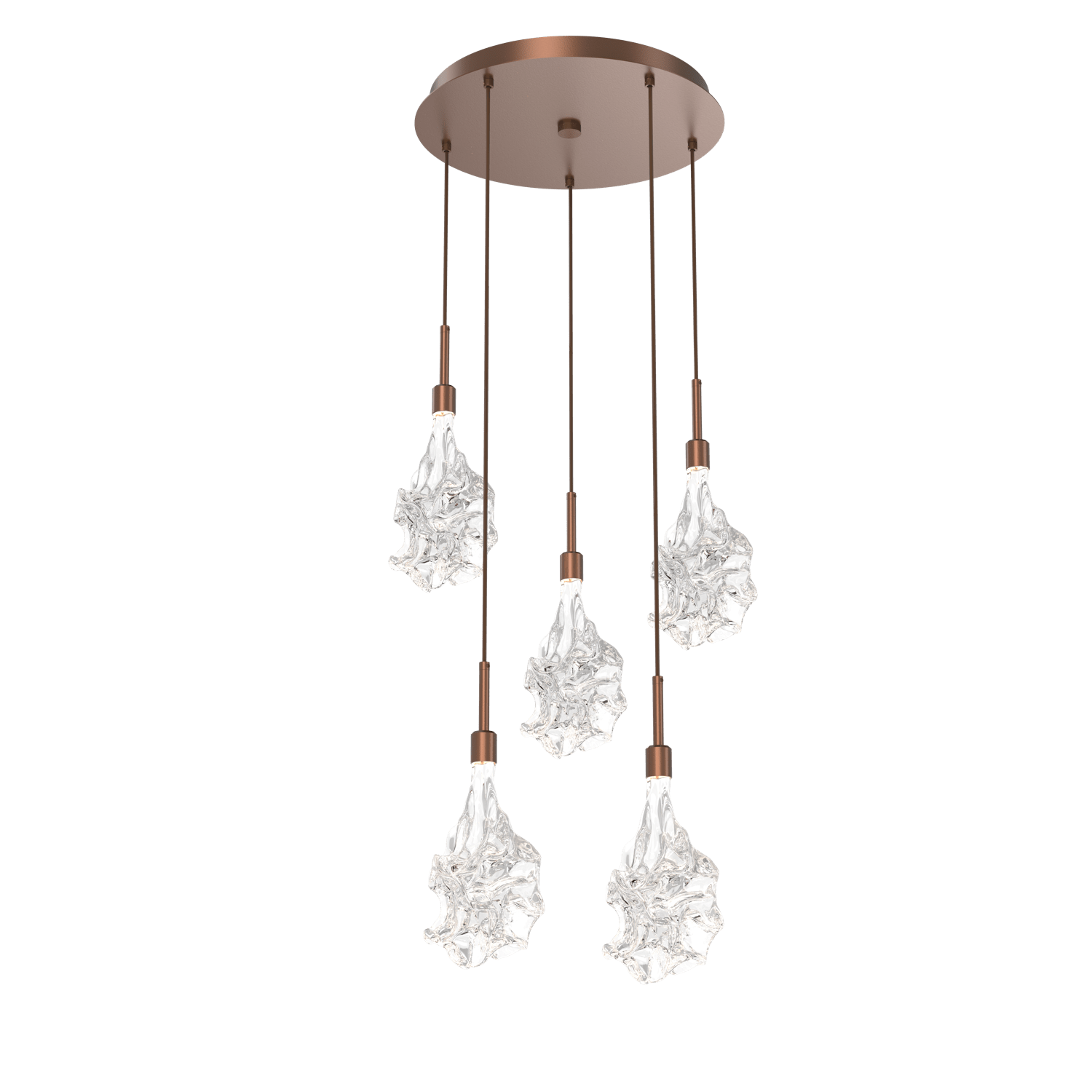 CHB0059-05-BB-Hammerton-Studio-Blossom-5-light-round-pendant-chandelier-with-burnished-bronze-finish-and-clear-handblown-crystal-glass-shades-and-LED-lamping