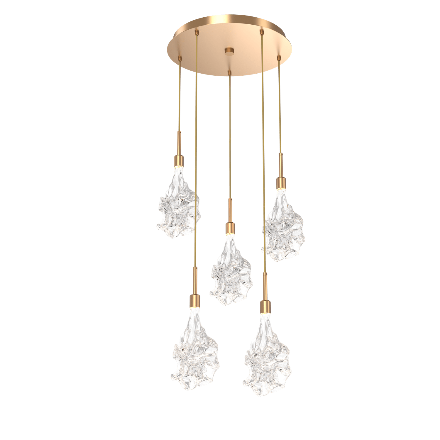 CHB0059-05-NB-Hammerton-Studio-Blossom-5-light-round-pendant-chandelier-with-novel-brass-finish-and-clear-handblown-crystal-glass-shades-and-LED-lamping