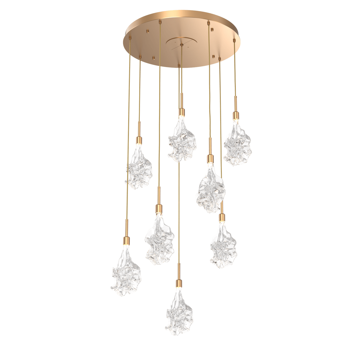 CHB0059-08-NB-Hammerton-Studio-Blossom-8-light-round-pendant-chandelier-with-novel-brass-finish-and-clear-handblown-crystal-glass-shades-and-LED-lamping