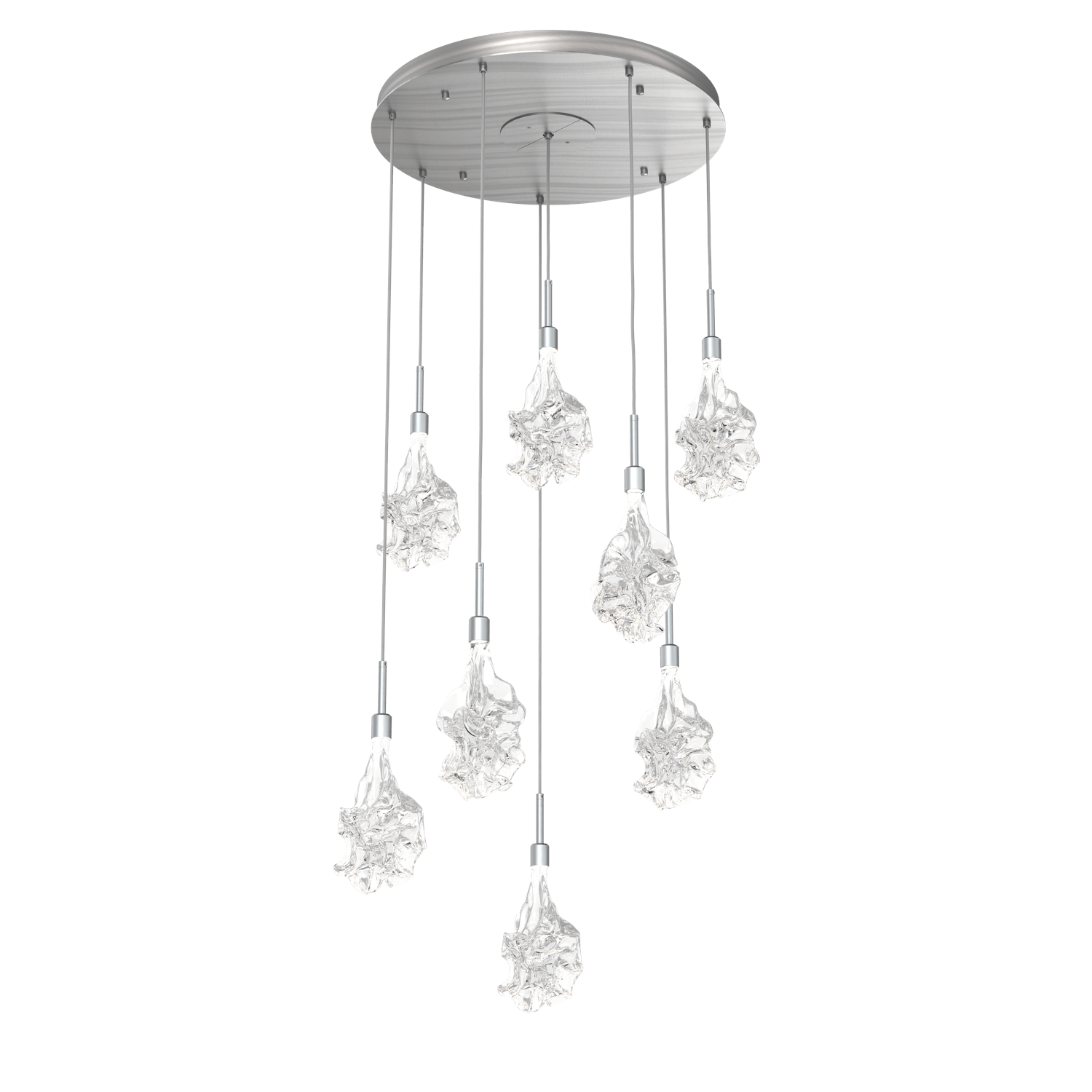 CHB0059-08-SN-Hammerton-Studio-Blossom-8-light-round-pendant-chandelier-with-satin-nickel-finish-and-clear-handblown-crystal-glass-shades-and-LED-lamping