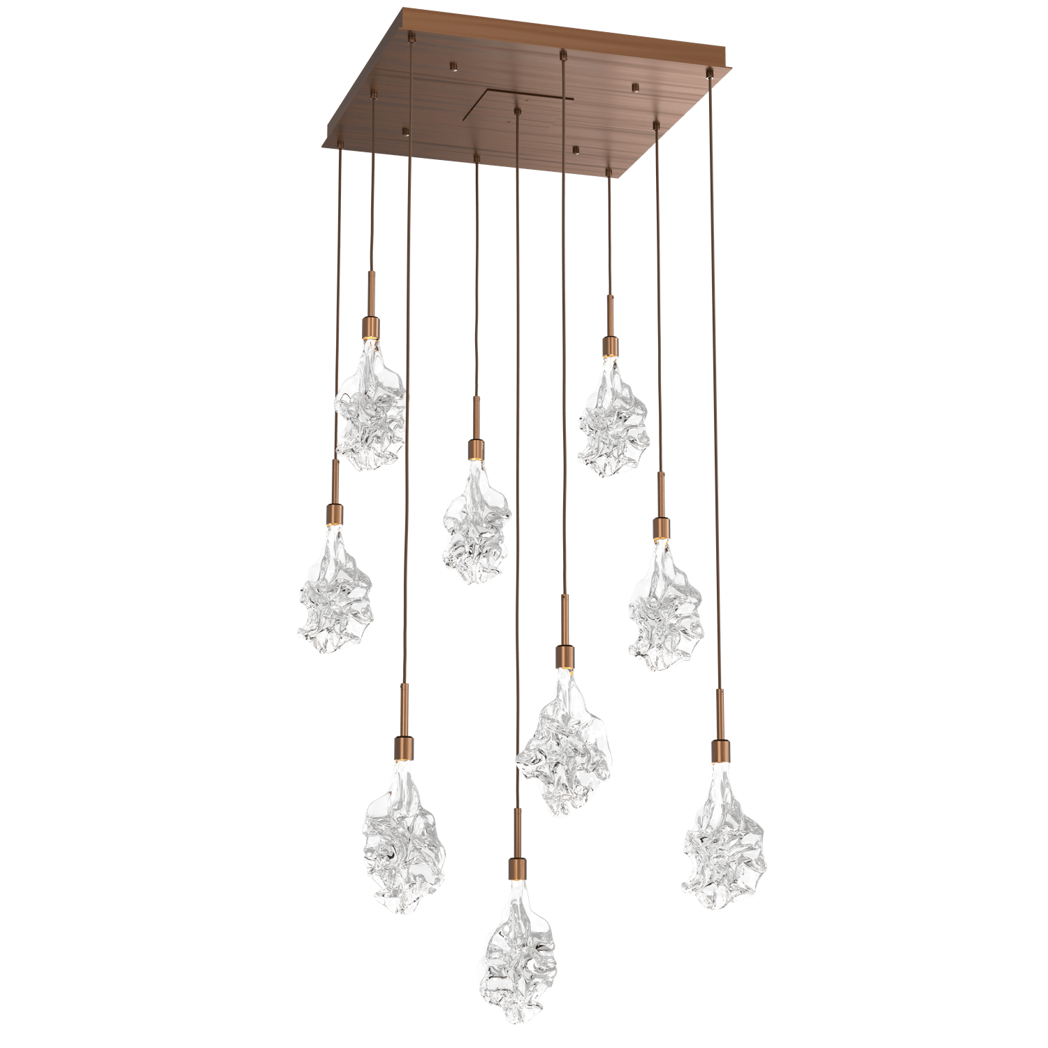 CHB0059-09-RB-Hammerton-Studio-Blossom-9-light-square-pendant-chandelier-with-oil-rubbed-bronze-finish-and-clear-handblown-crystal-glass-shades-and-LED-lamping