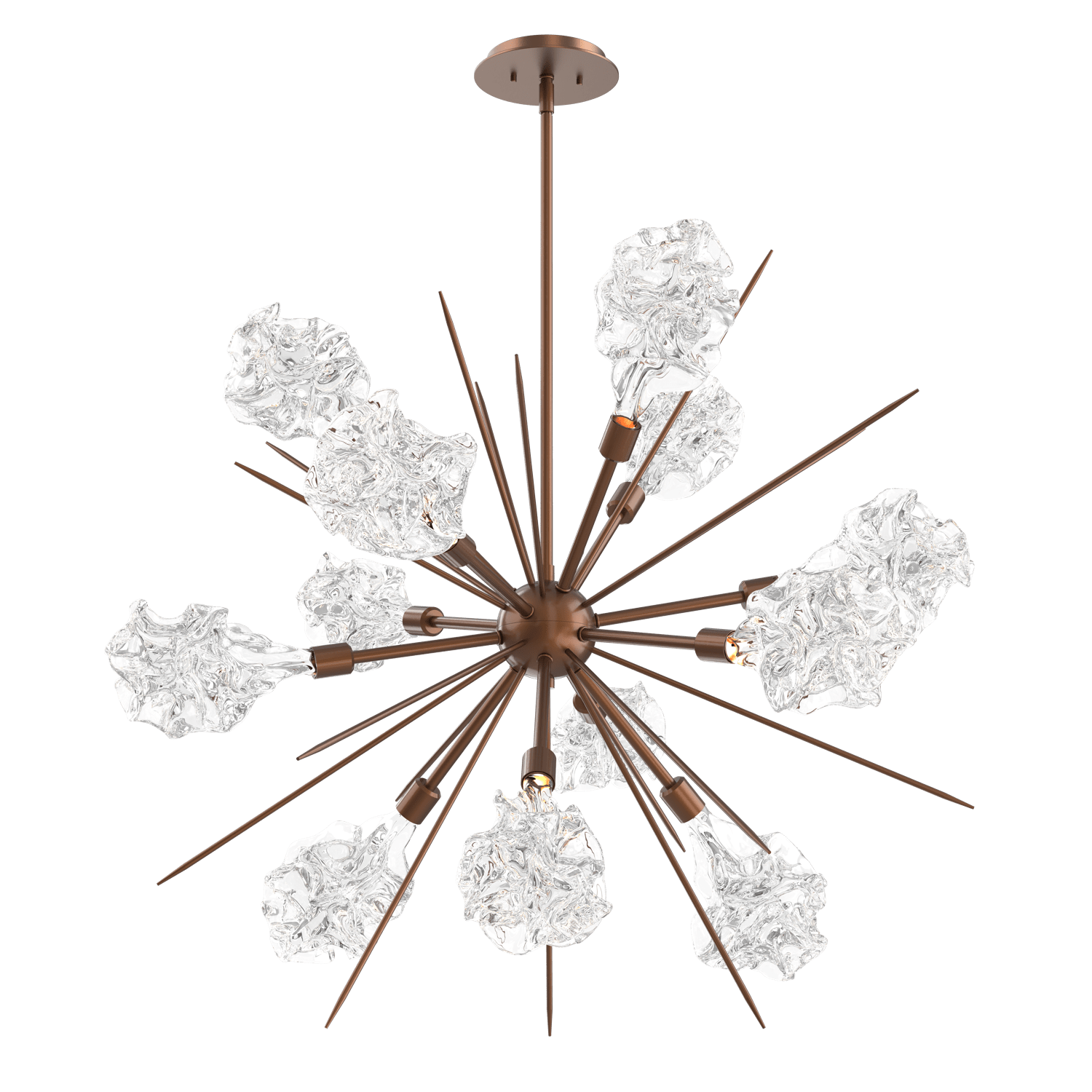 CHB0059-0A-BB-Hammerton-Studio-Blossom-35-inch-starburst-chandelier-with-burnished-bronze-finish-and-clear-handblown-crystal-glass-shades-and-LED-lamping
