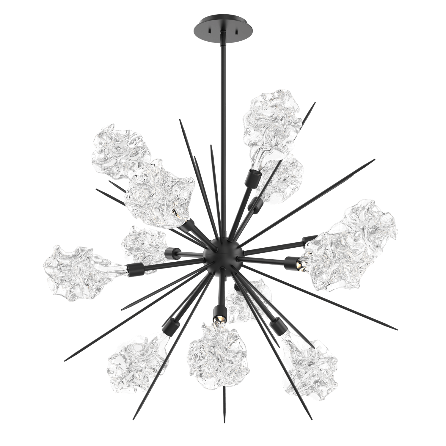 CHB0059-0A-MB-Hammerton-Studio-Blossom-35-inch-starburst-chandelier-with-matte-black-finish-and-clear-handblown-crystal-glass-shades-and-LED-lamping