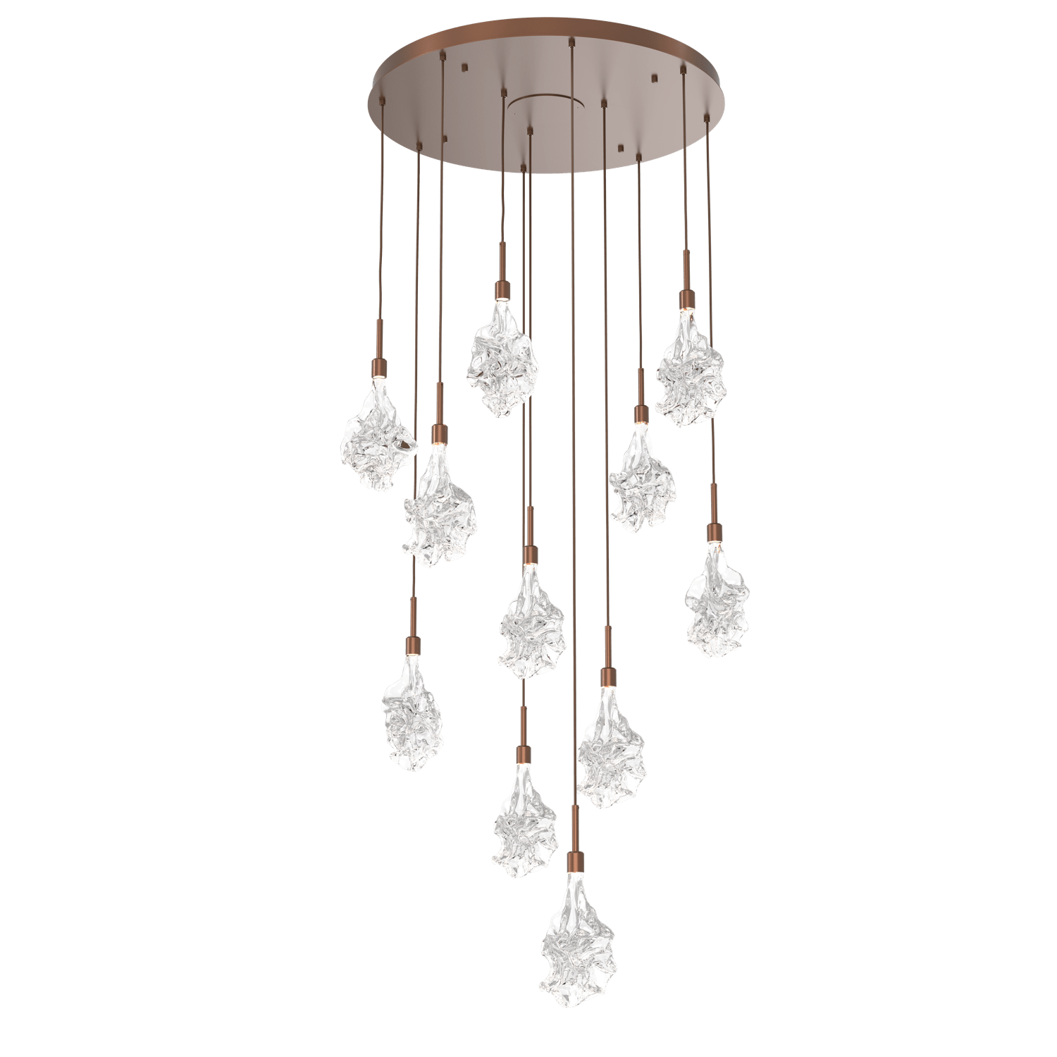 CHB0059-11-BB-Hammerton-Studio-Blossom-11-light-round-pendant-chandelier-with-burnished-bronze-finish-and-clear-handblown-crystal-glass-shades-and-LED-lamping