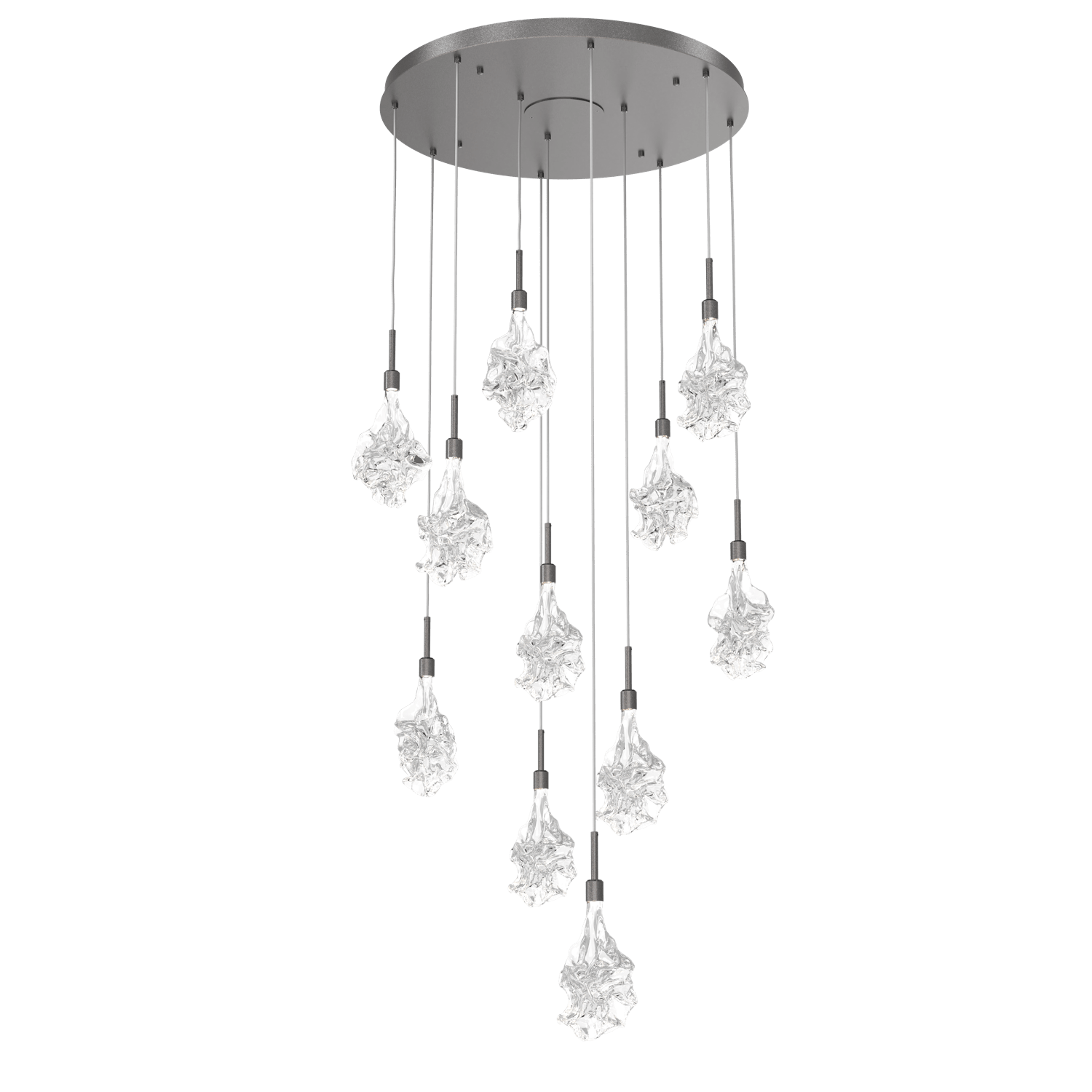 CHB0059-11-GP-Hammerton-Studio-Blossom-11-light-round-pendant-chandelier-with-graphite-finish-and-clear-handblown-crystal-glass-shades-and-LED-lamping