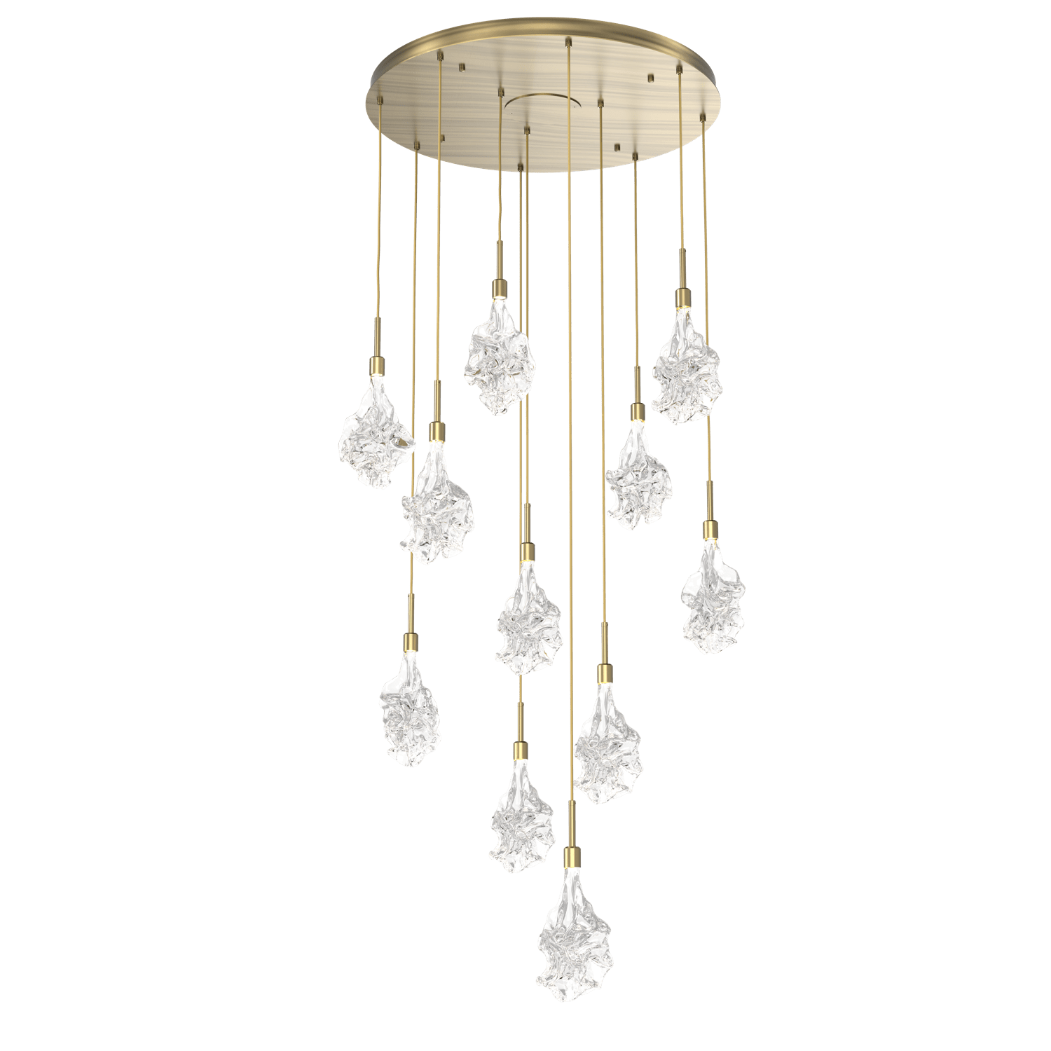 CHB0059-11-HB-Hammerton-Studio-Blossom-11-light-round-pendant-chandelier-with-heritage-brass-finish-and-clear-handblown-crystal-glass-shades-and-LED-lamping