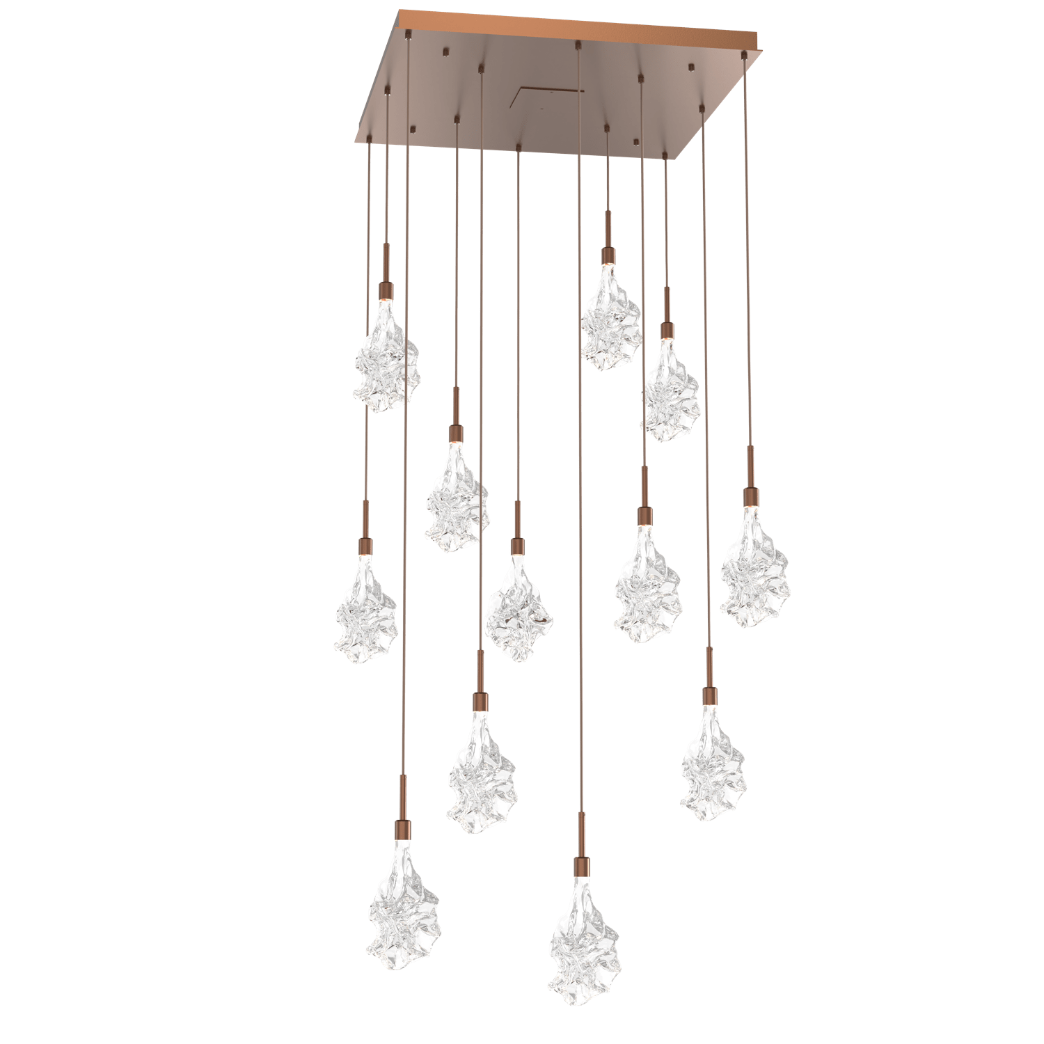 CHB0059-12-BB-Hammerton-Studio-Blossom-12-light-square-pendant-chandelier-with-burnished-bronze-finish-and-clear-handblown-crystal-glass-shades-and-LED-lamping